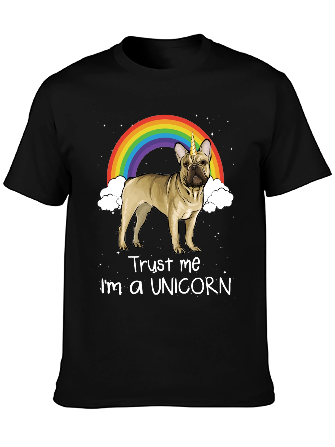 Black Unicorn French Bulldog Graphic Tee view 3