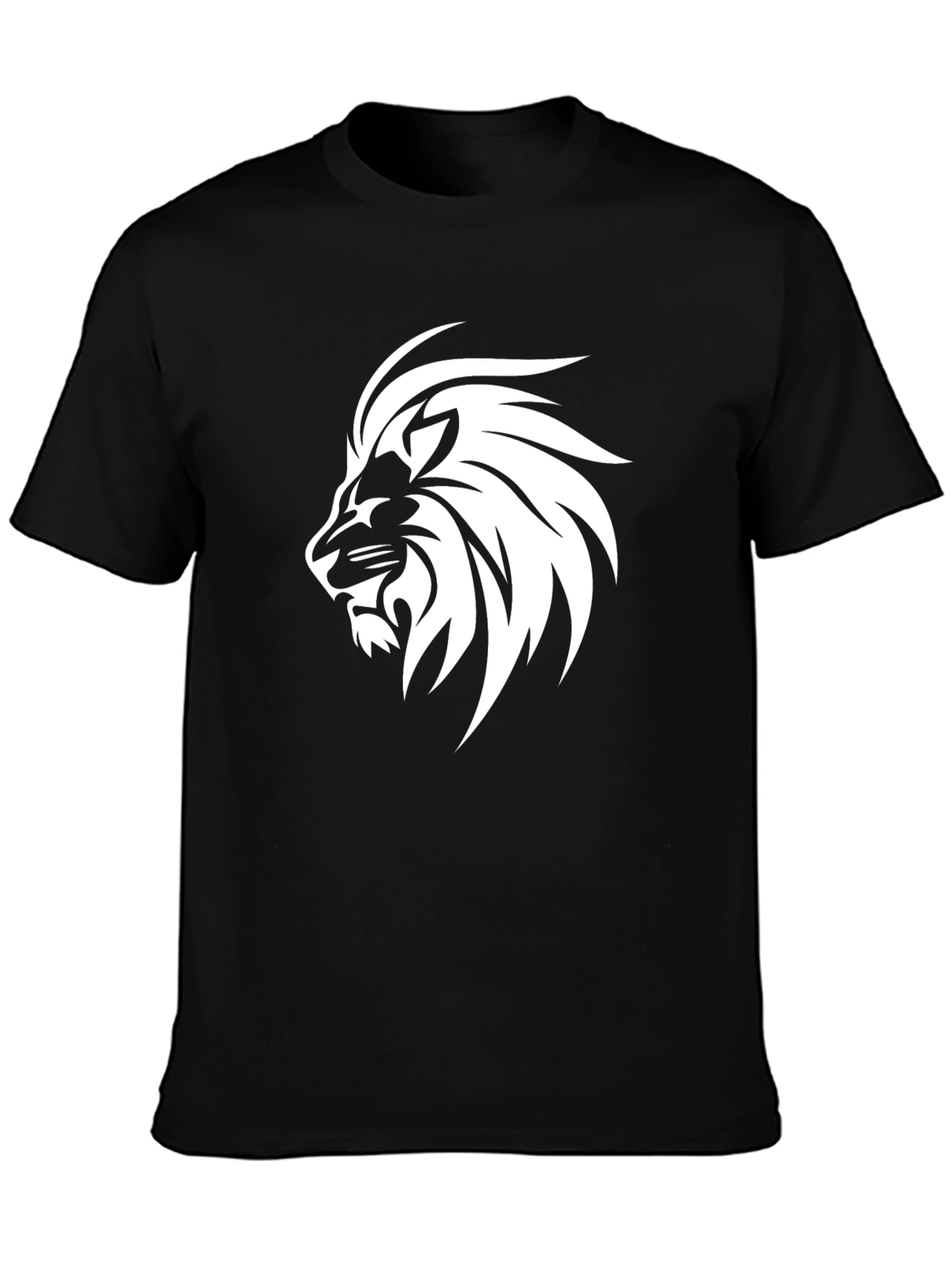 Black Bold Lion Graphic Tee - Black Cotton Blend view 3