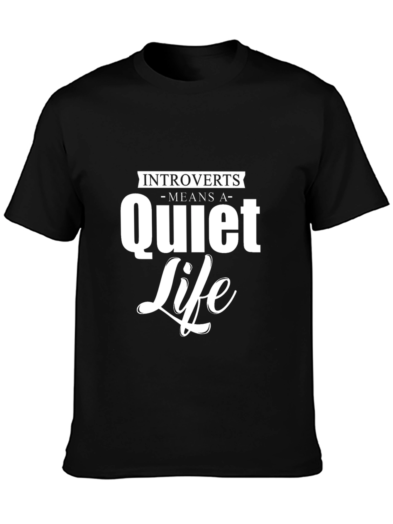 Black Introverts Quiet Life Graphic T-Shirt view 3