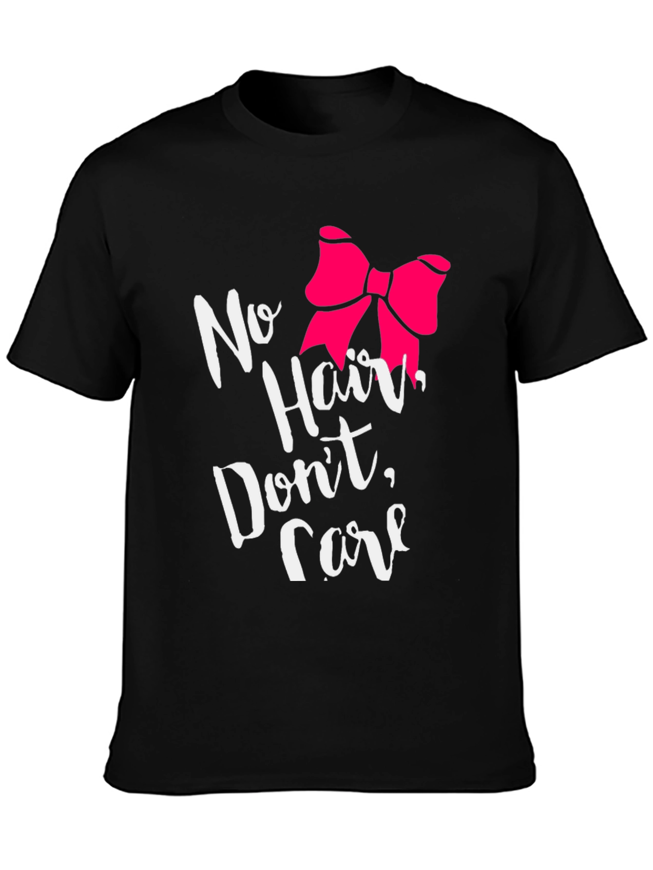 Black No Hair Don't Care T-Shirt view 3
