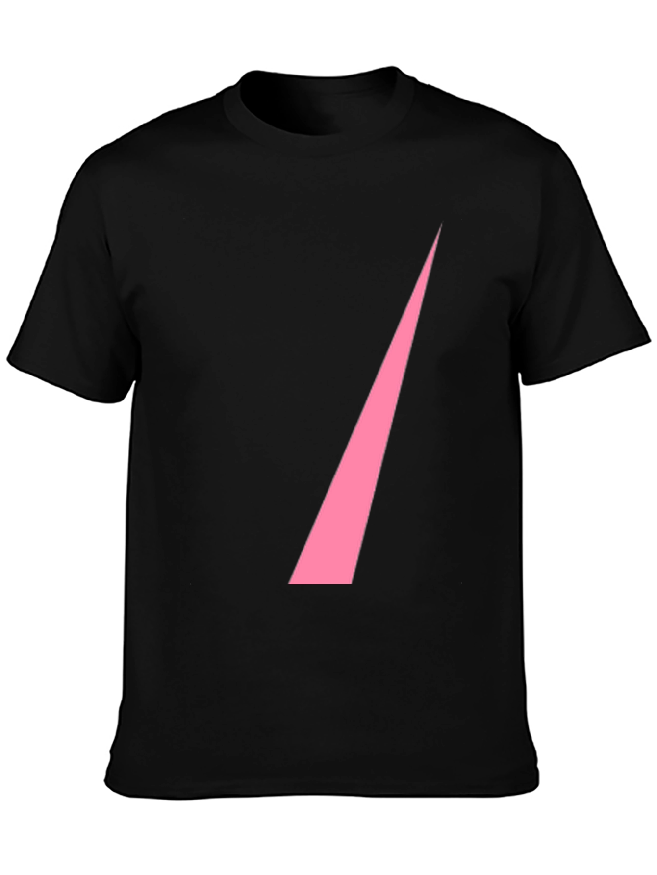 Black Modern Pink Slash Graphic Black T-Shirt view 3