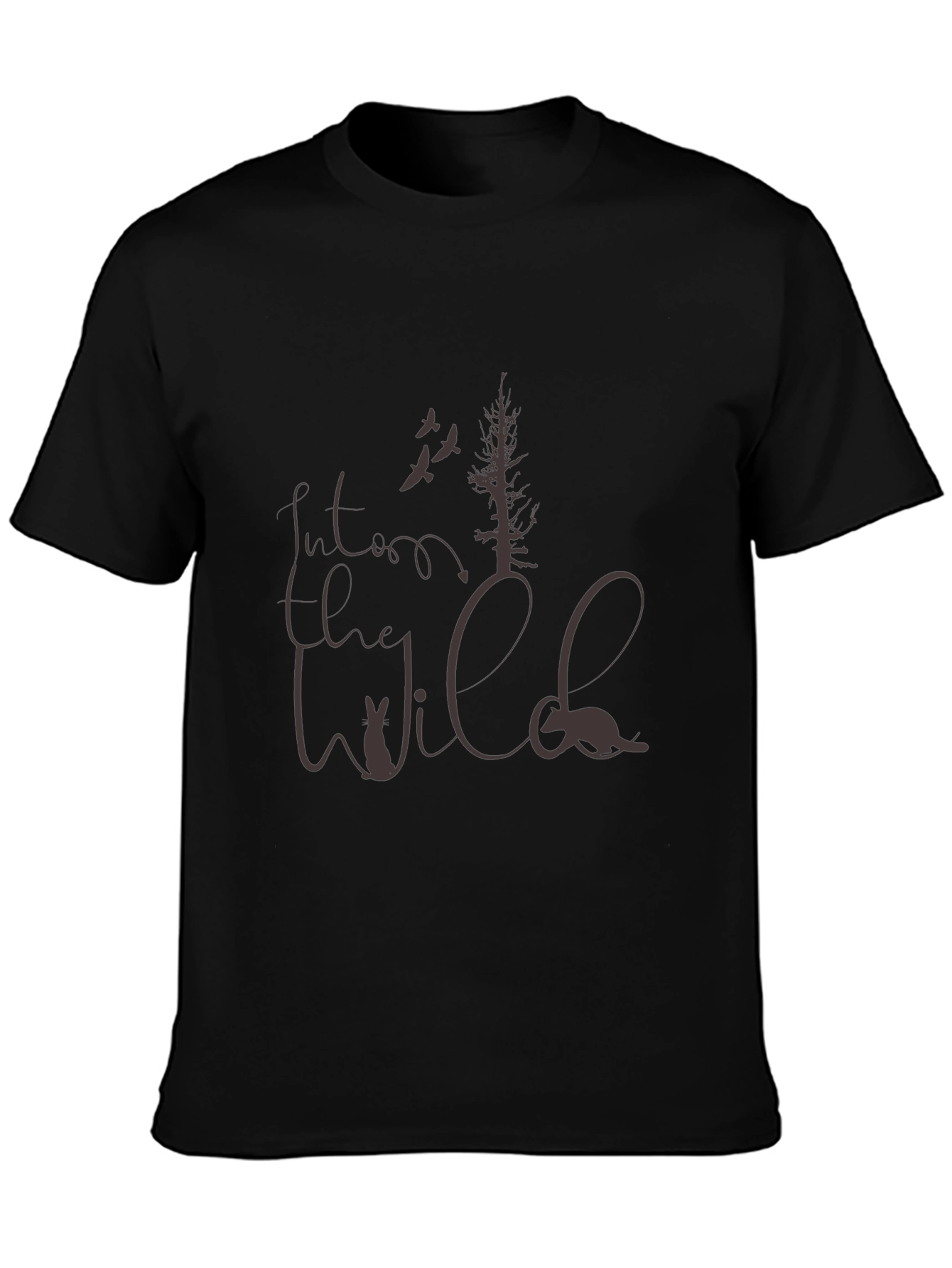 Black Into the Wild T-Shirt - Nature Graphic Tee view 3