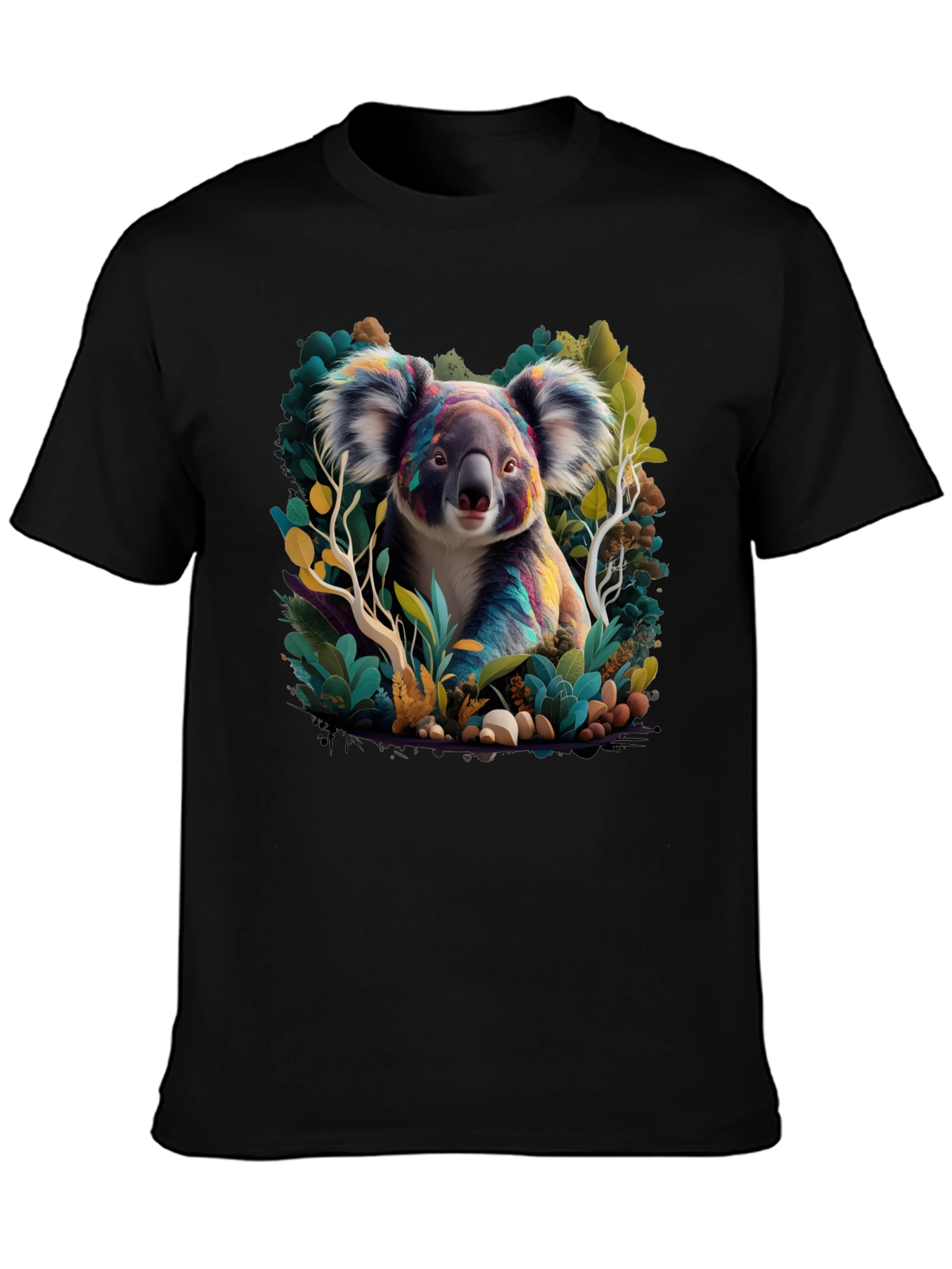 Black Koala Art Graphic Tee - Black view 3