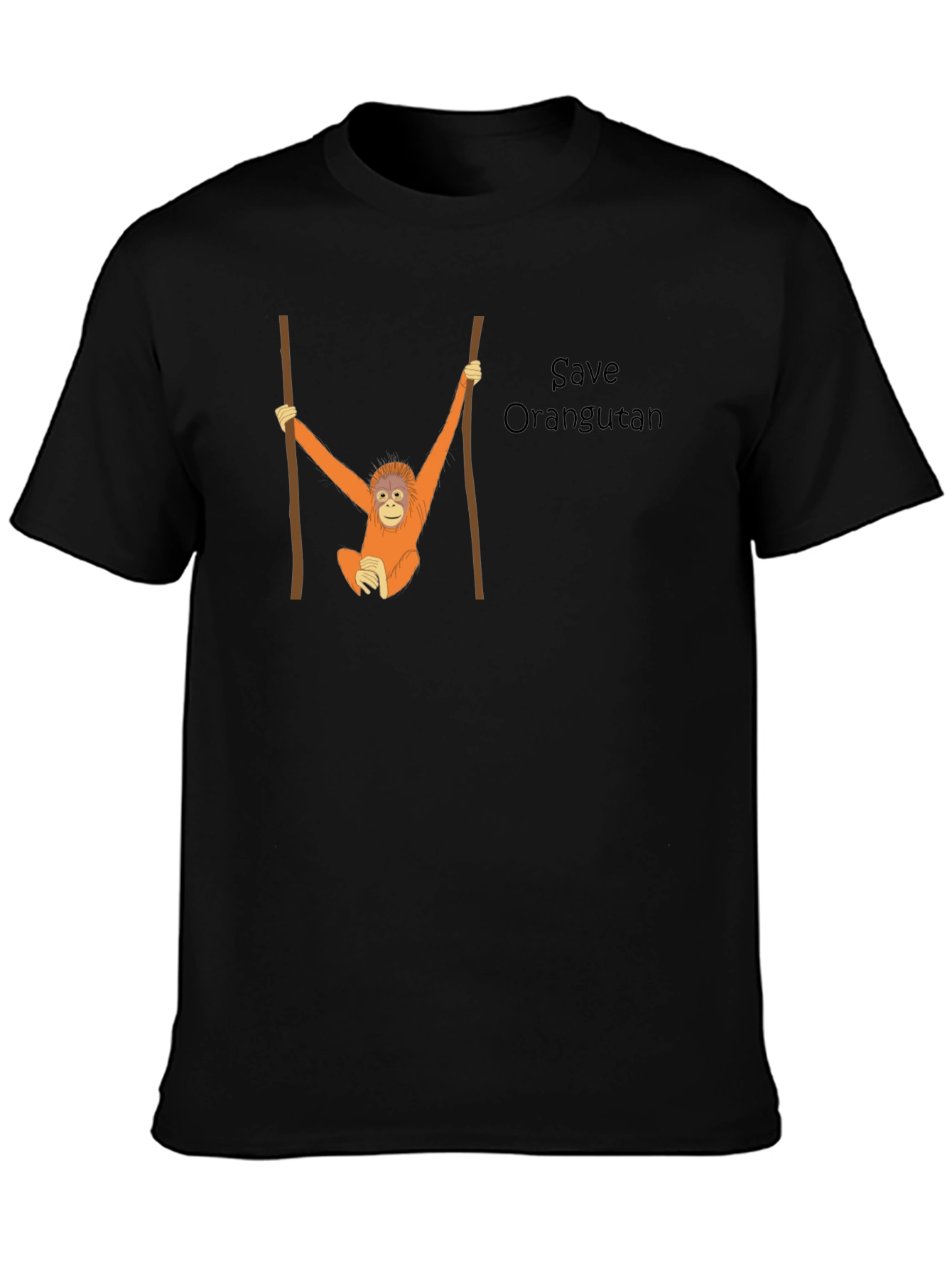 Black Save Orangutan Graphic Tee - Black view 3