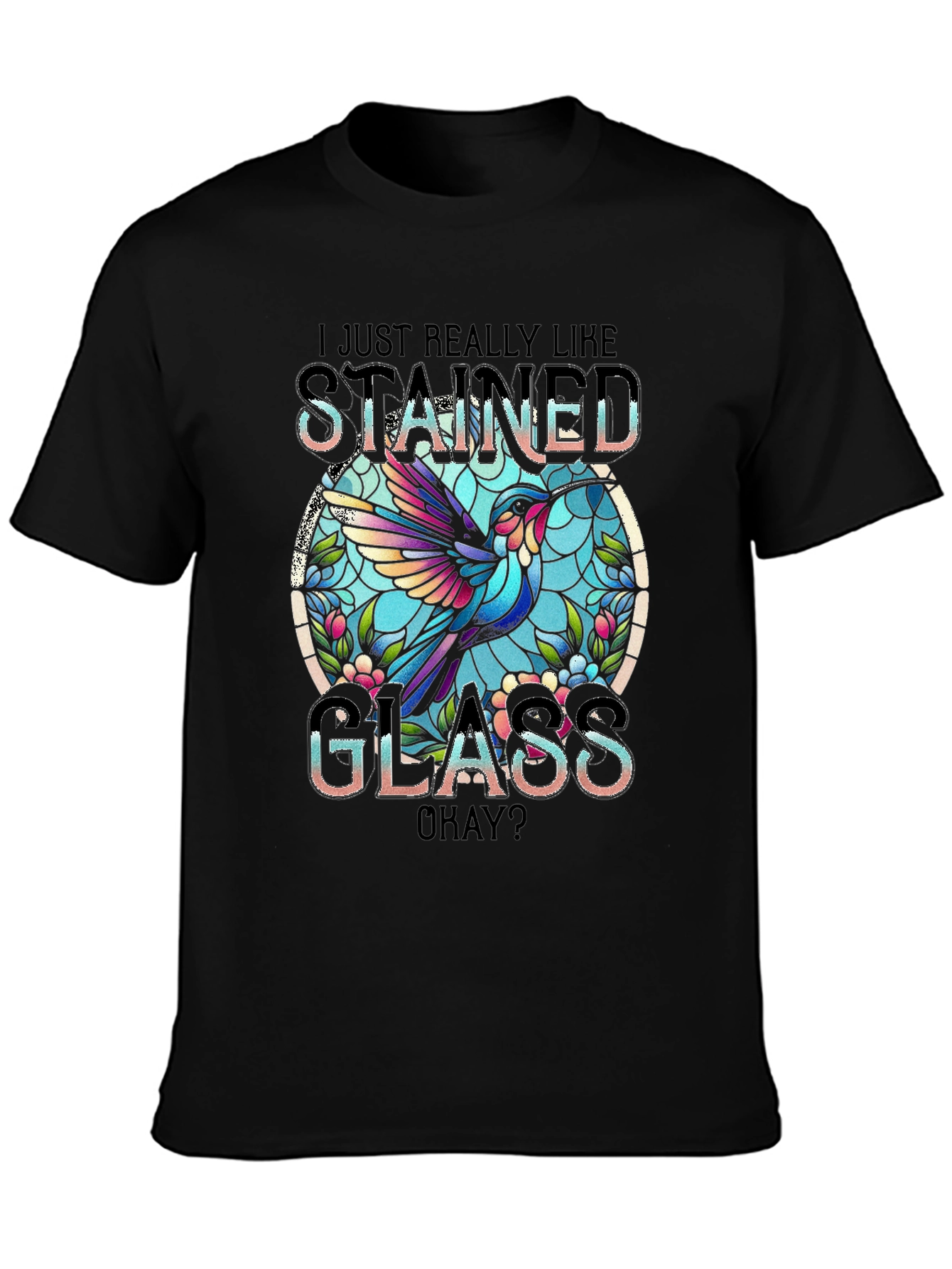 Black Stained Glass Lover's T-Shirt view 3