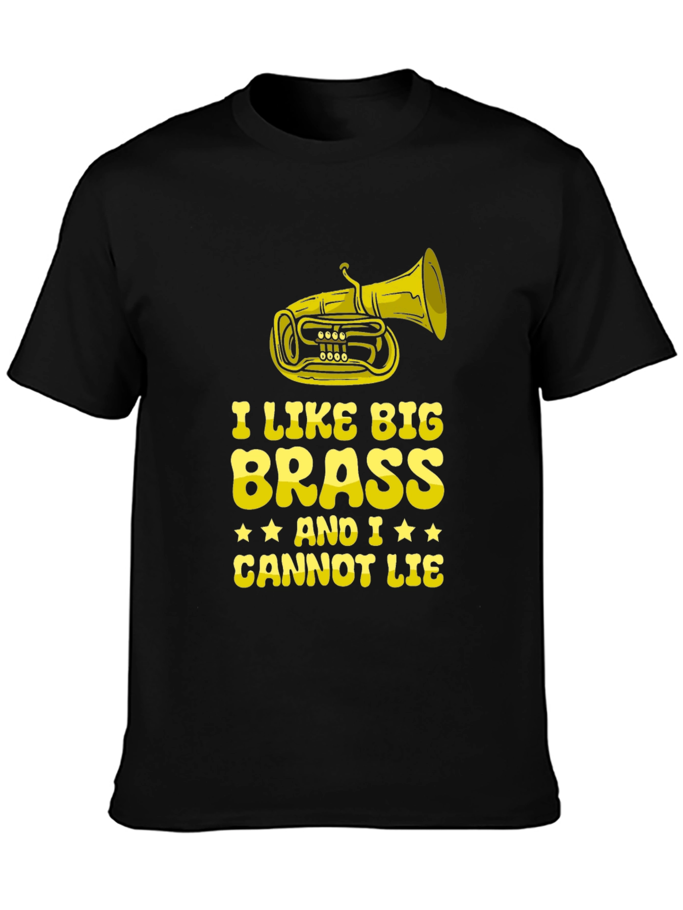 Black I Like Big Brass T-Shirt - Funny Musician Tee view 3