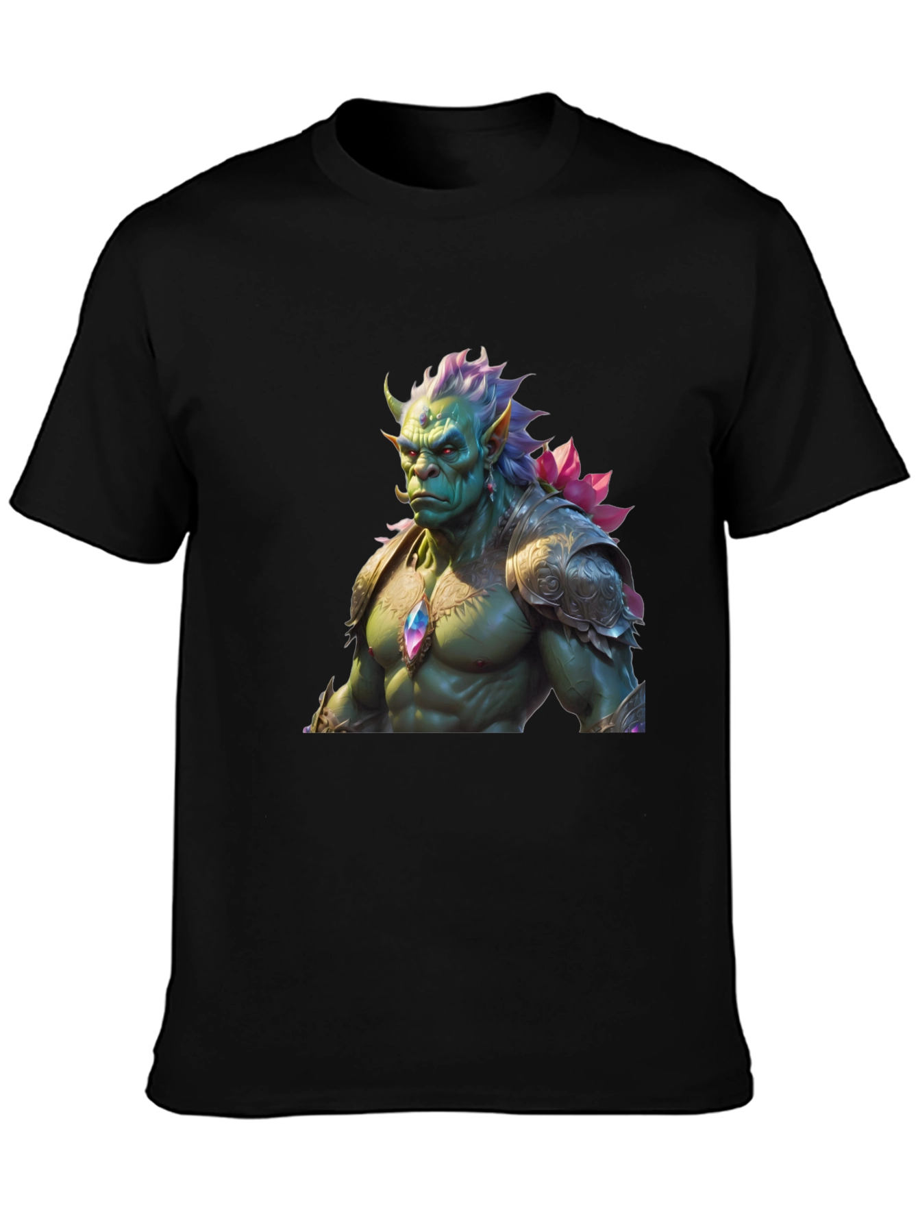 Black Fantasy Creature Graphic Tee - Unique Design view 3