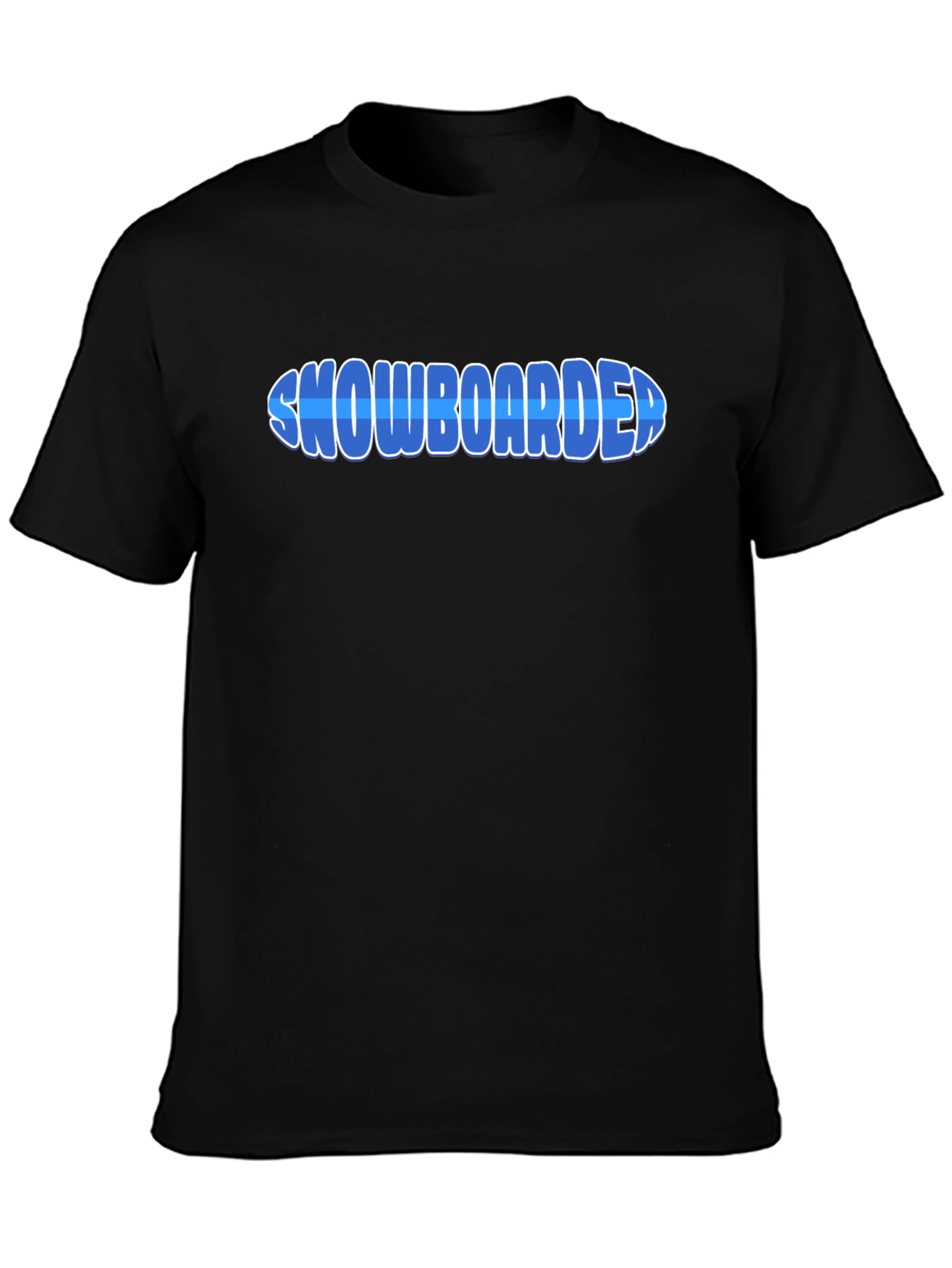 Black Snowboarder Graphic Tee - Cool Blue Design, Comfort Fit view 3