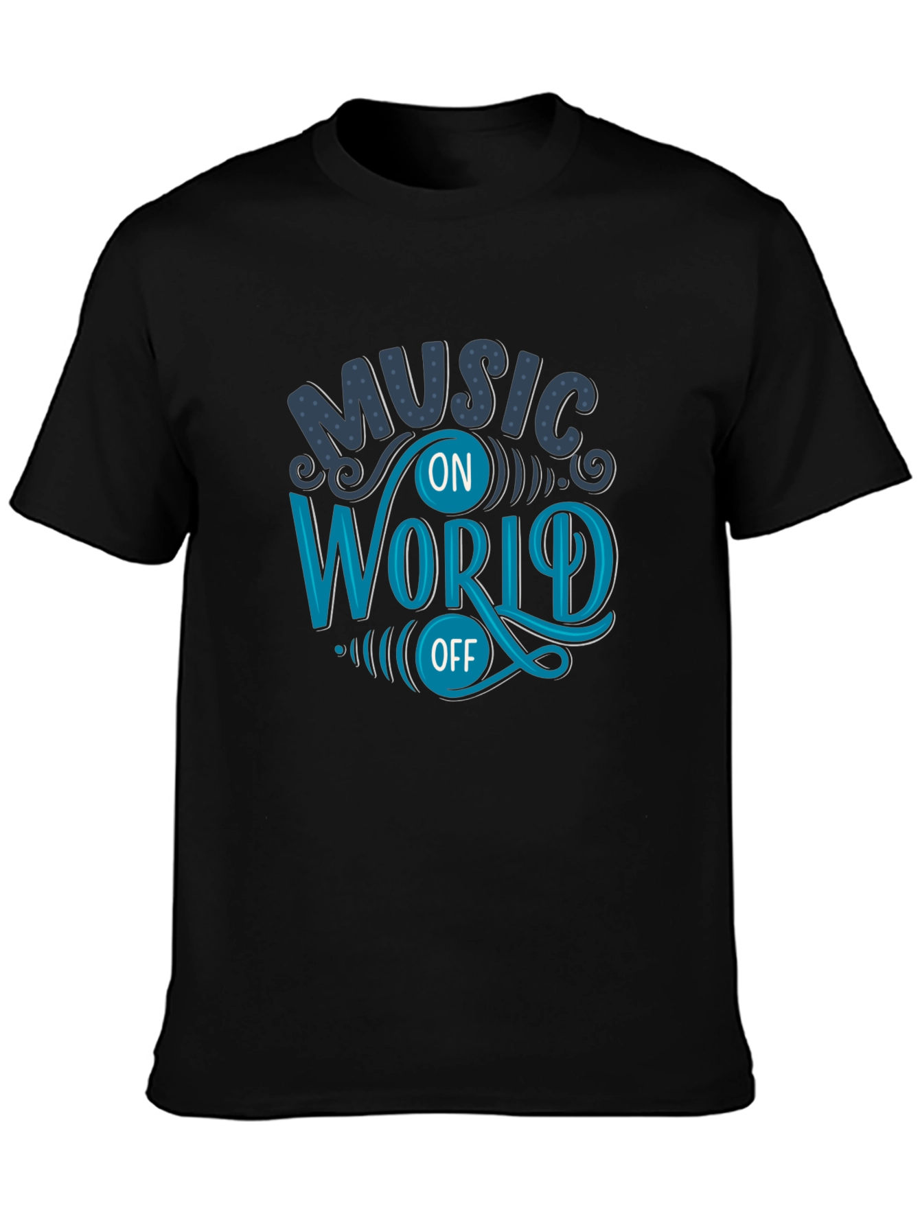 Black Music On World Off Graphic T-Shirt view 3