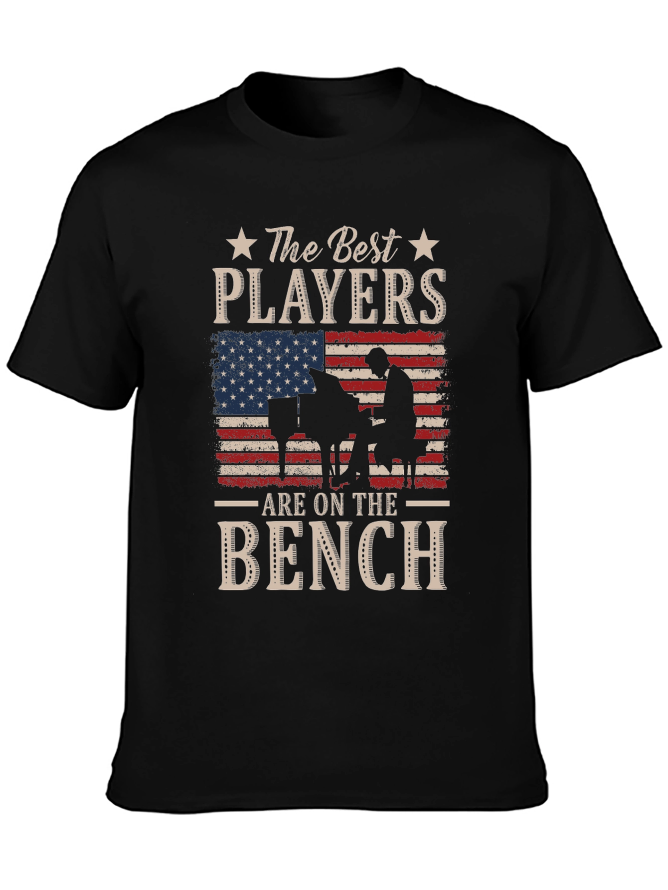 Black The Best Players Are On The Bench Piano T-Shirt view 3