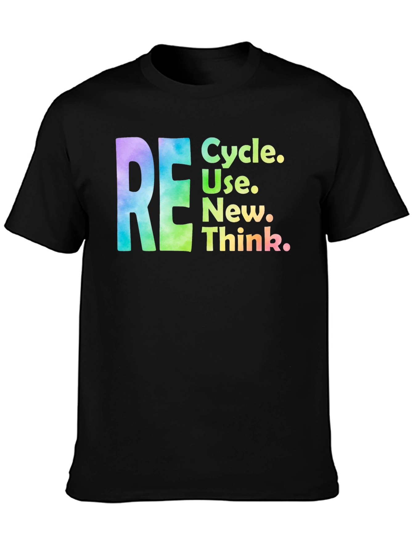 Black RE Cycle Use New Think Graphic Tee view 3