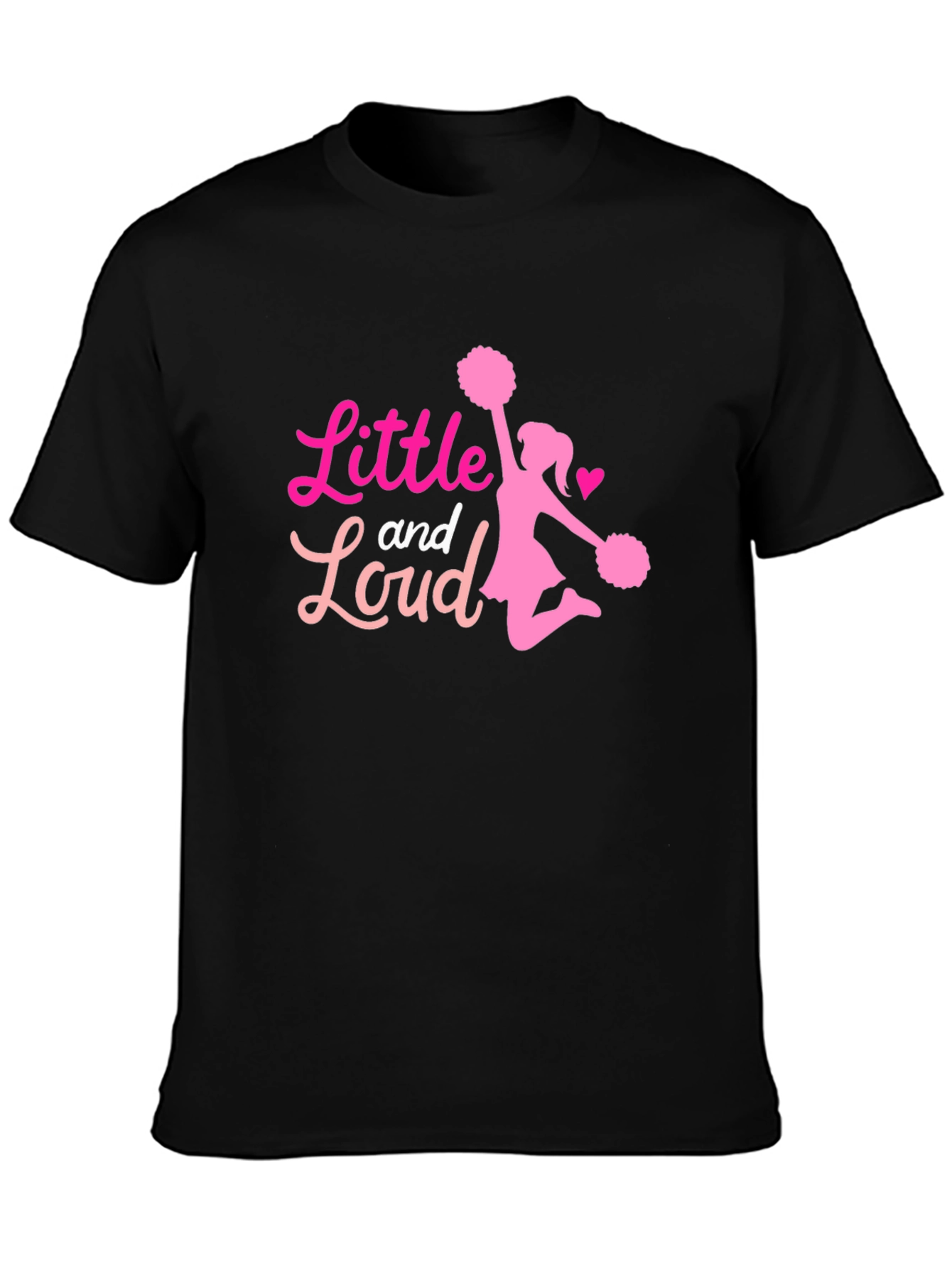 Black Little and Loud Cheerleader T-Shirt - Black view 3