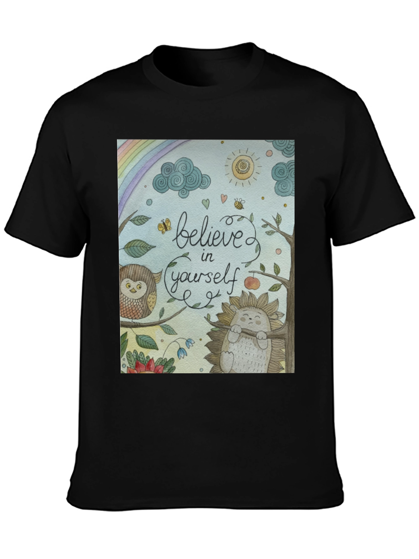 Black Believe in Yourself T-Shirt - Positive Vibes view 3