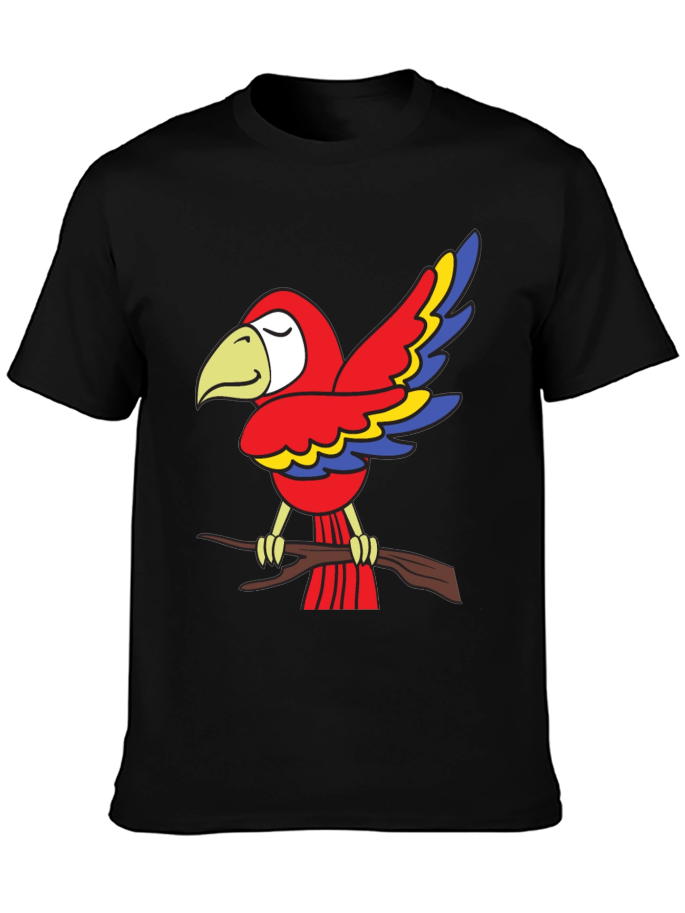 Black Parrot Graphic Tee - Bird Lover's T-Shirt view 3