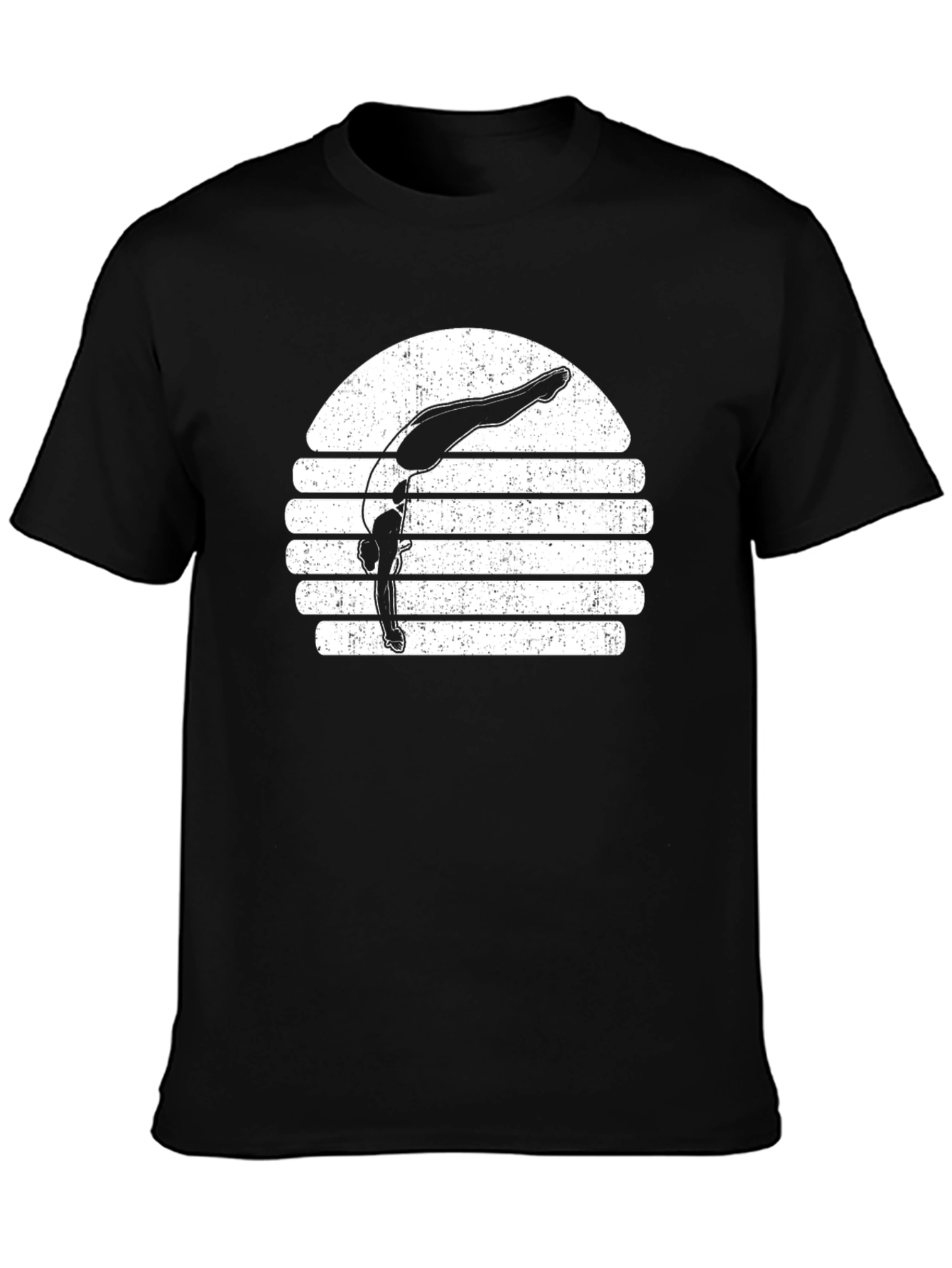 Black Retro Gymnast Sunset Graphic Tee view 3