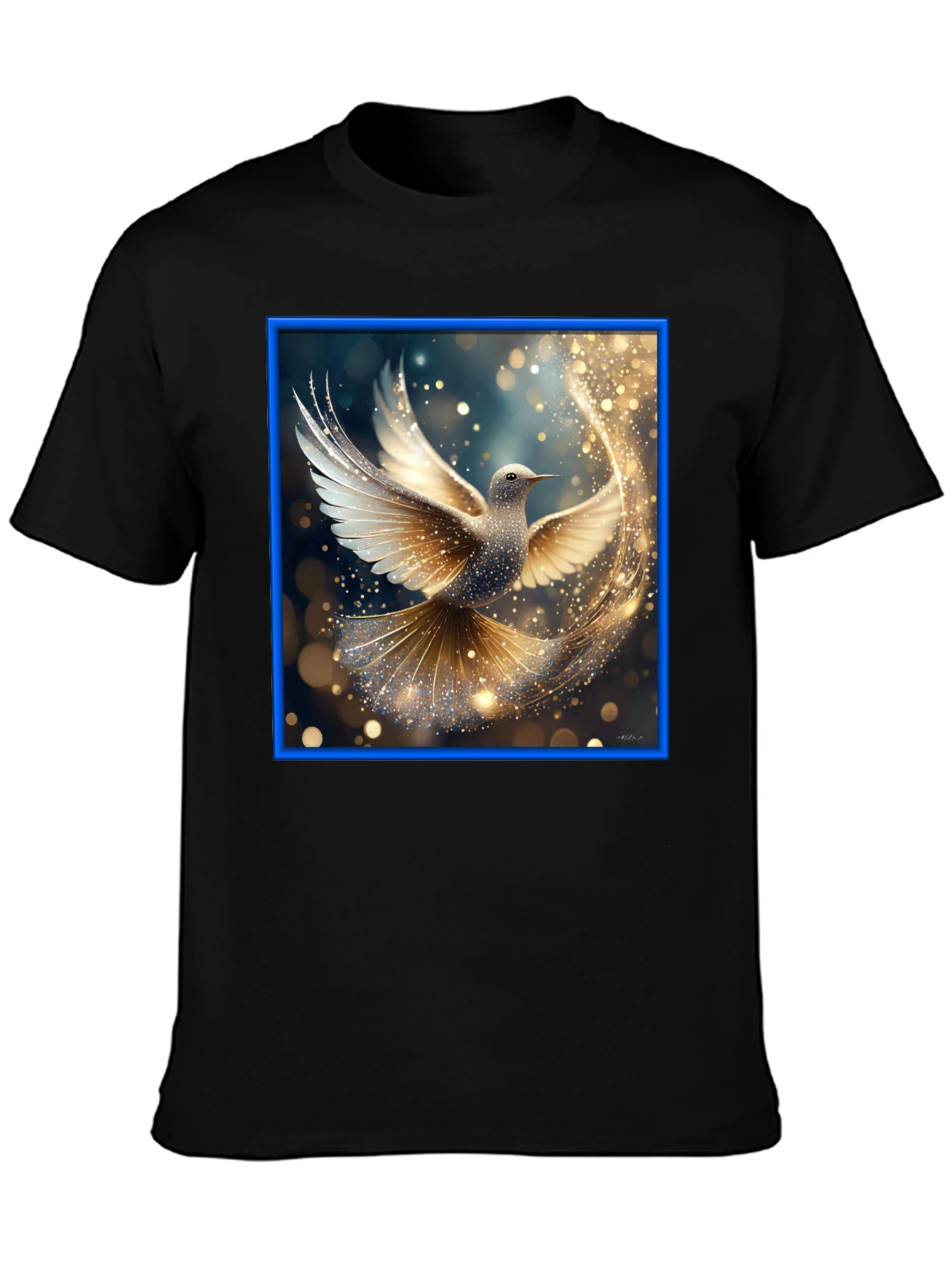 Black Elegant Dove Graphic Tee view 3