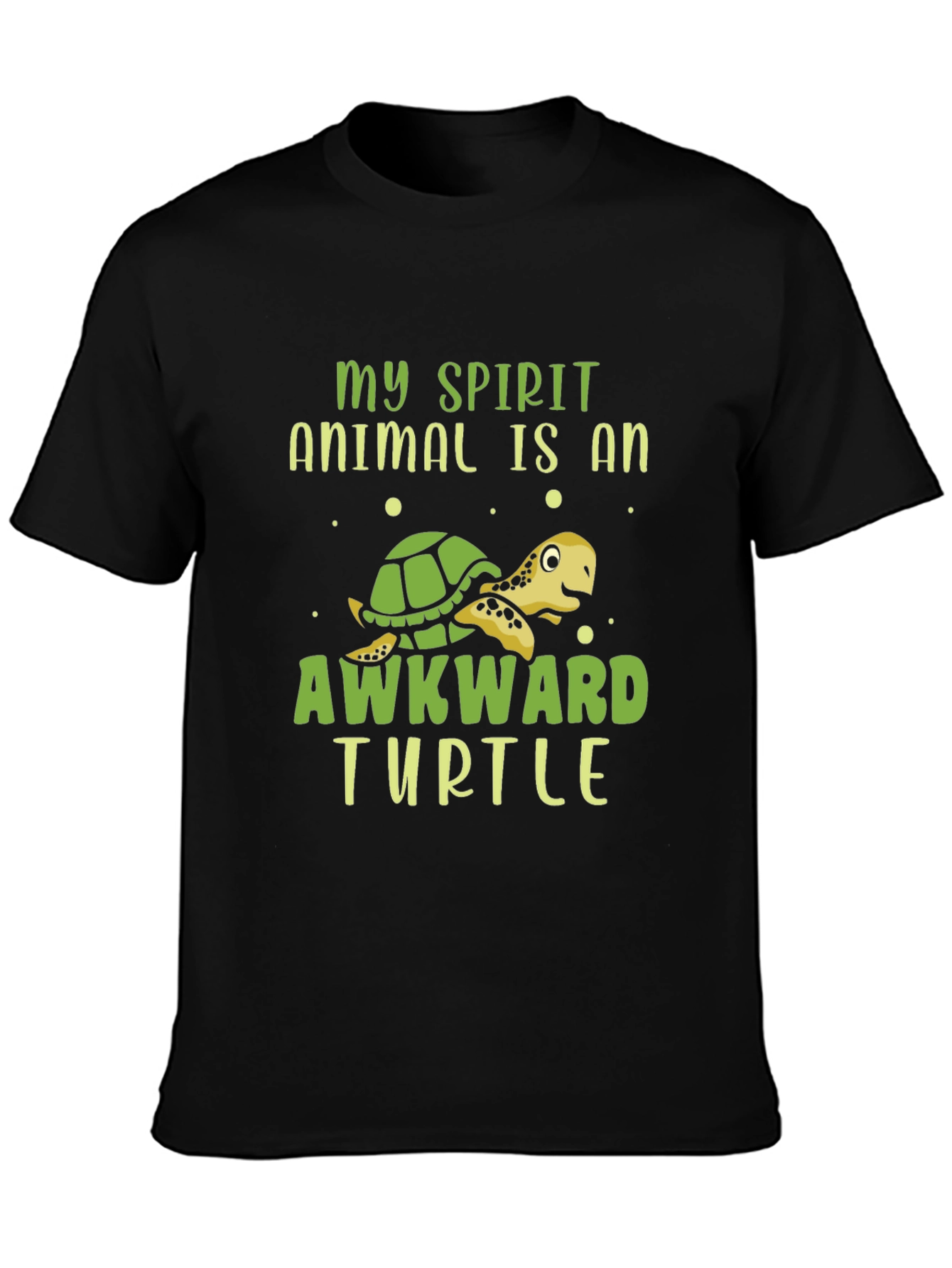 Black Awkward Turtle Graphic T-Shirt - Fun Animal Tee view 3