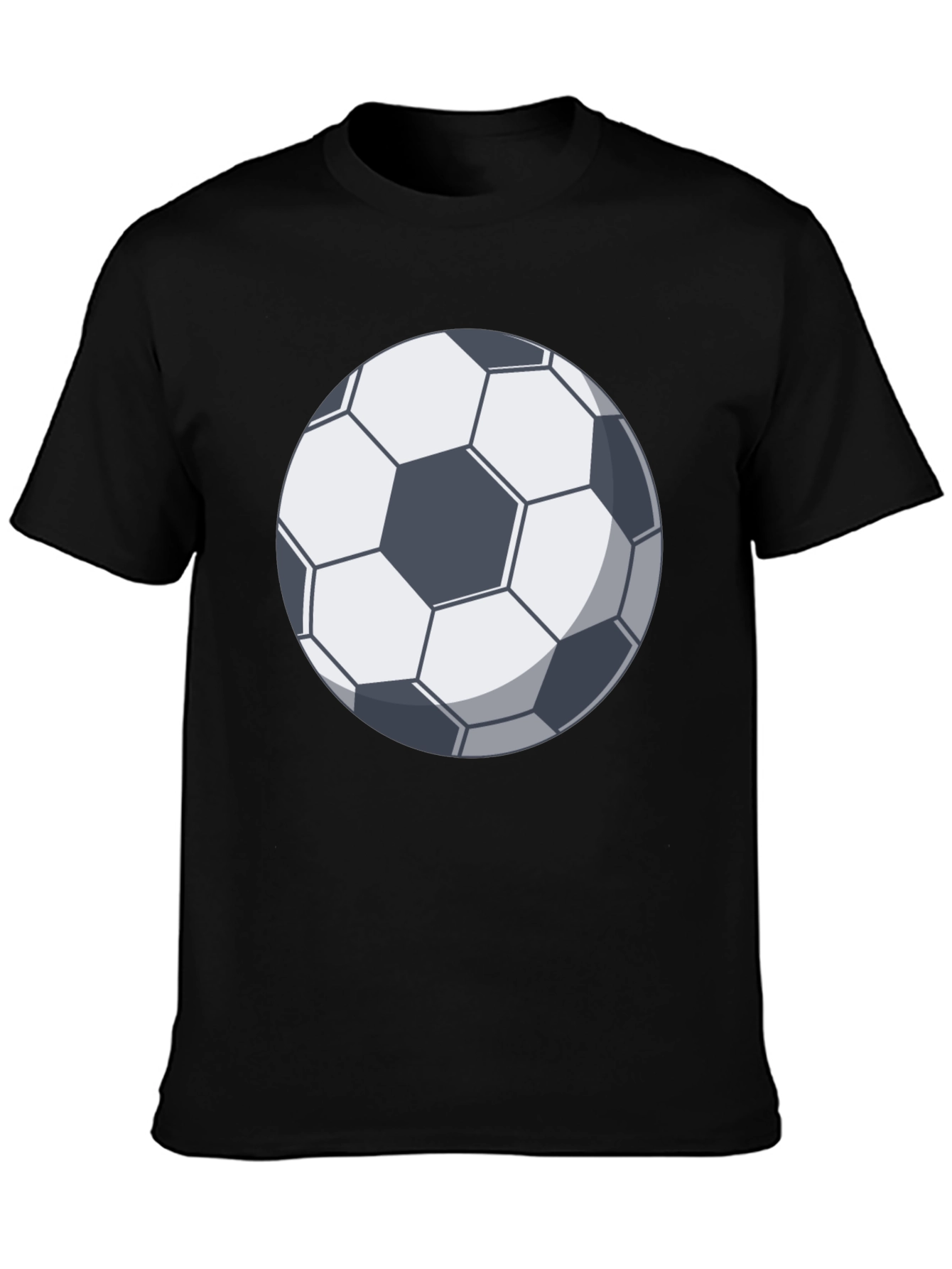 Black Soccer Ball Graphic T-Shirt - Black Cotton Tee view 3