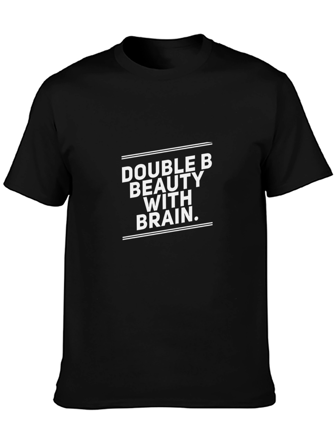 Black Double B Beauty With Brain T-Shirt view 3
