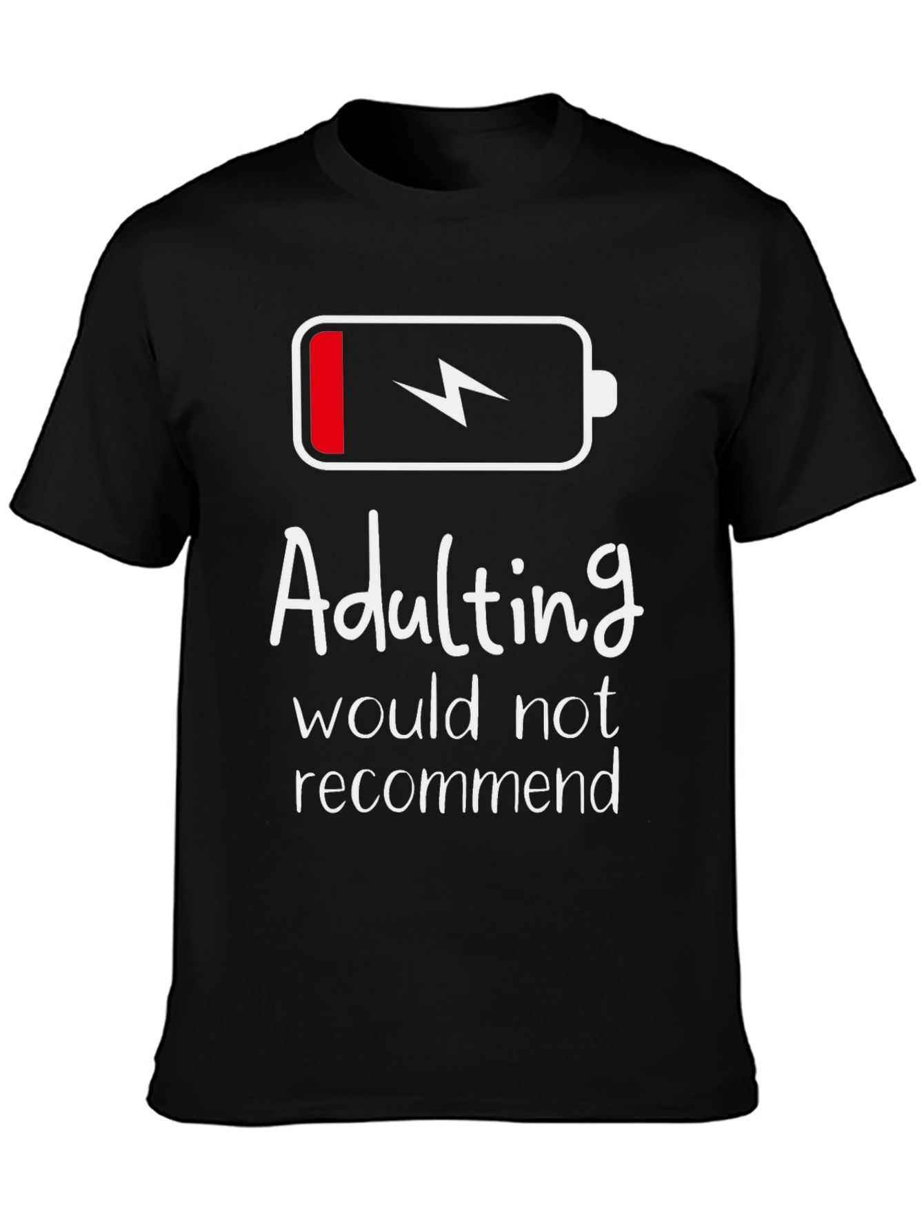 Black Adulting - Not Recommended T-Shirt view 3