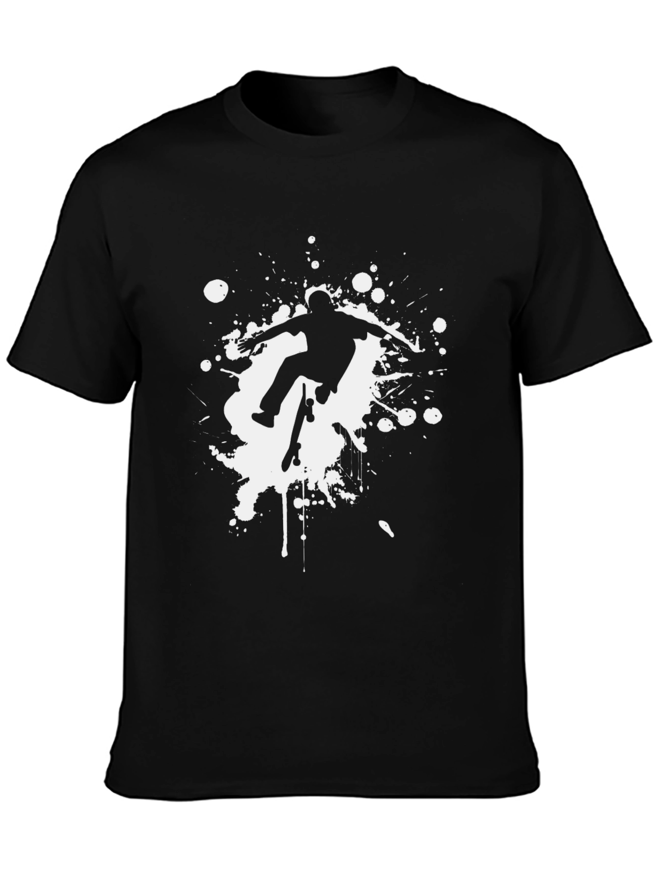 Black Skateboarder Graphic Black T-Shirt view 3