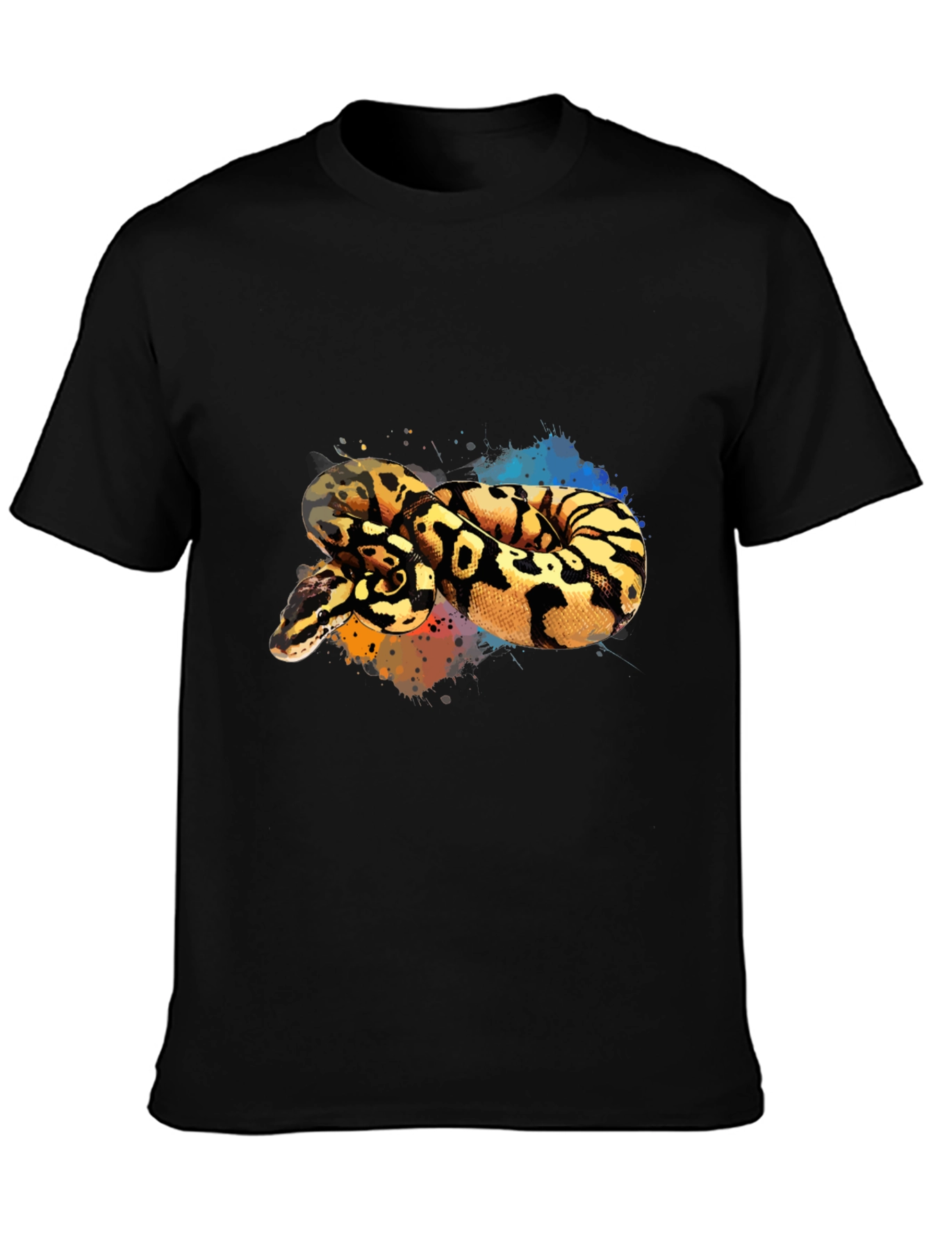 Black Python Snake Graphic Tee - Cool Reptile Design view 3