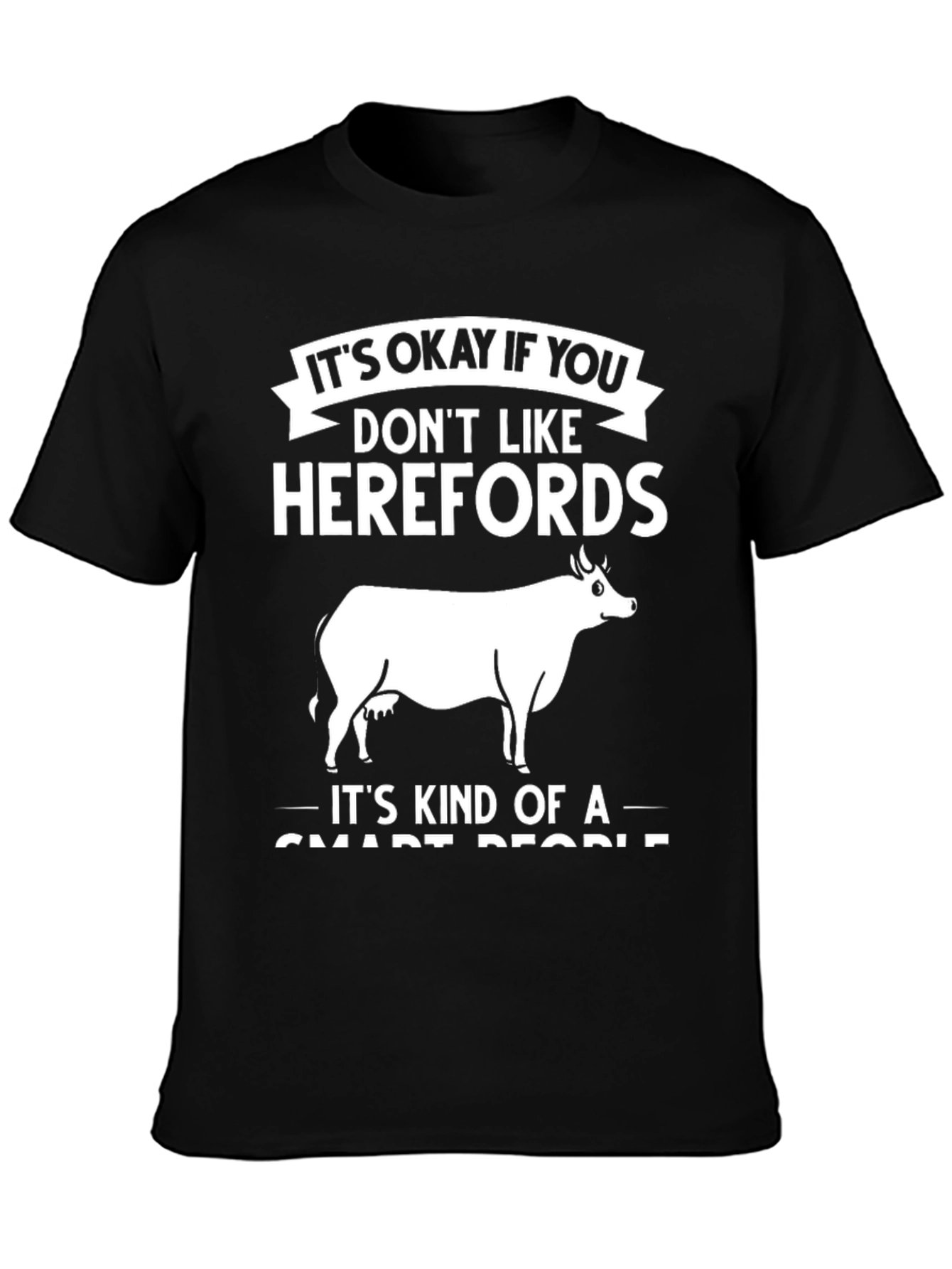 Black Herefords Cow T-Shirt, Smart People Tee view 3