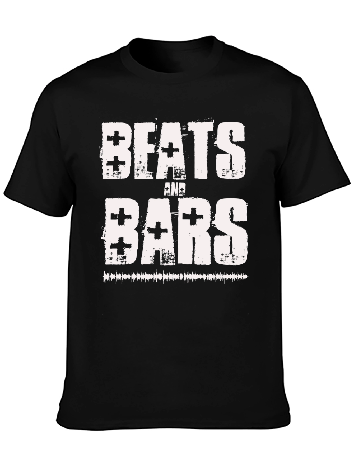 Black Beats and Bars Graphic Tee - Cool Music Lover T-Shirt view 3