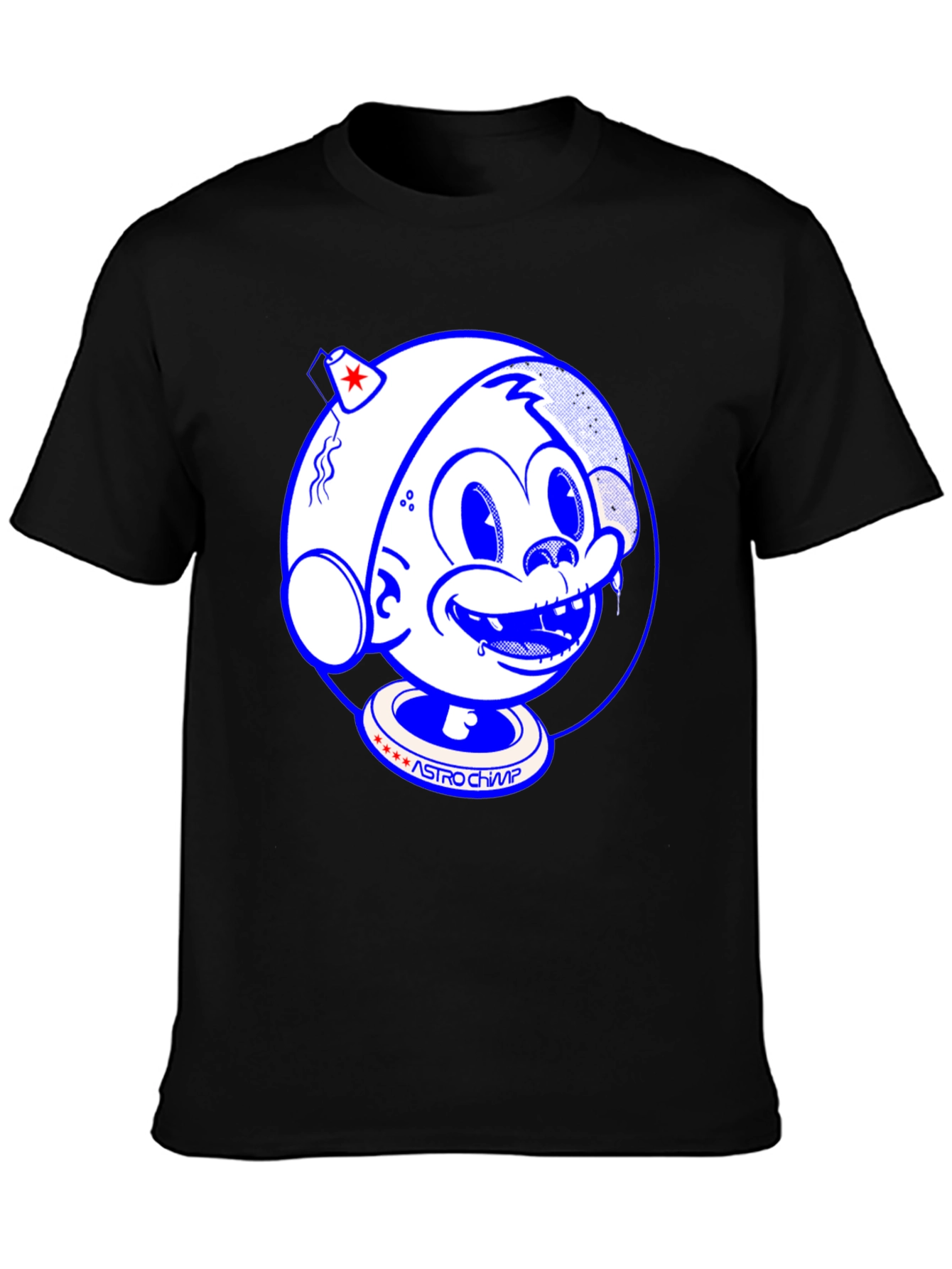 Black Astro Champ Graphic Tee - Black Cotton T-Shirt view 3