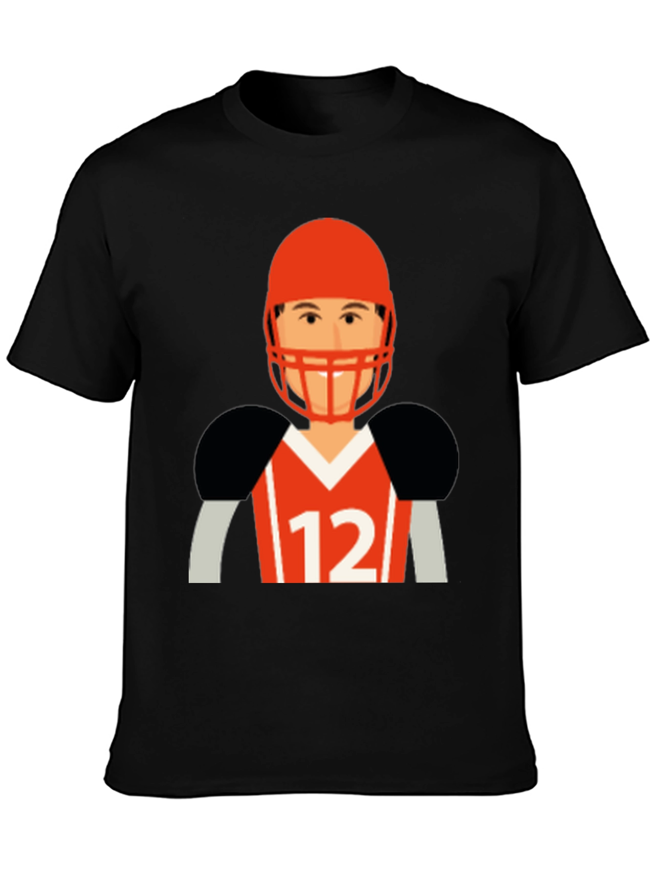 Black Football Player Graphic T-Shirt view 3