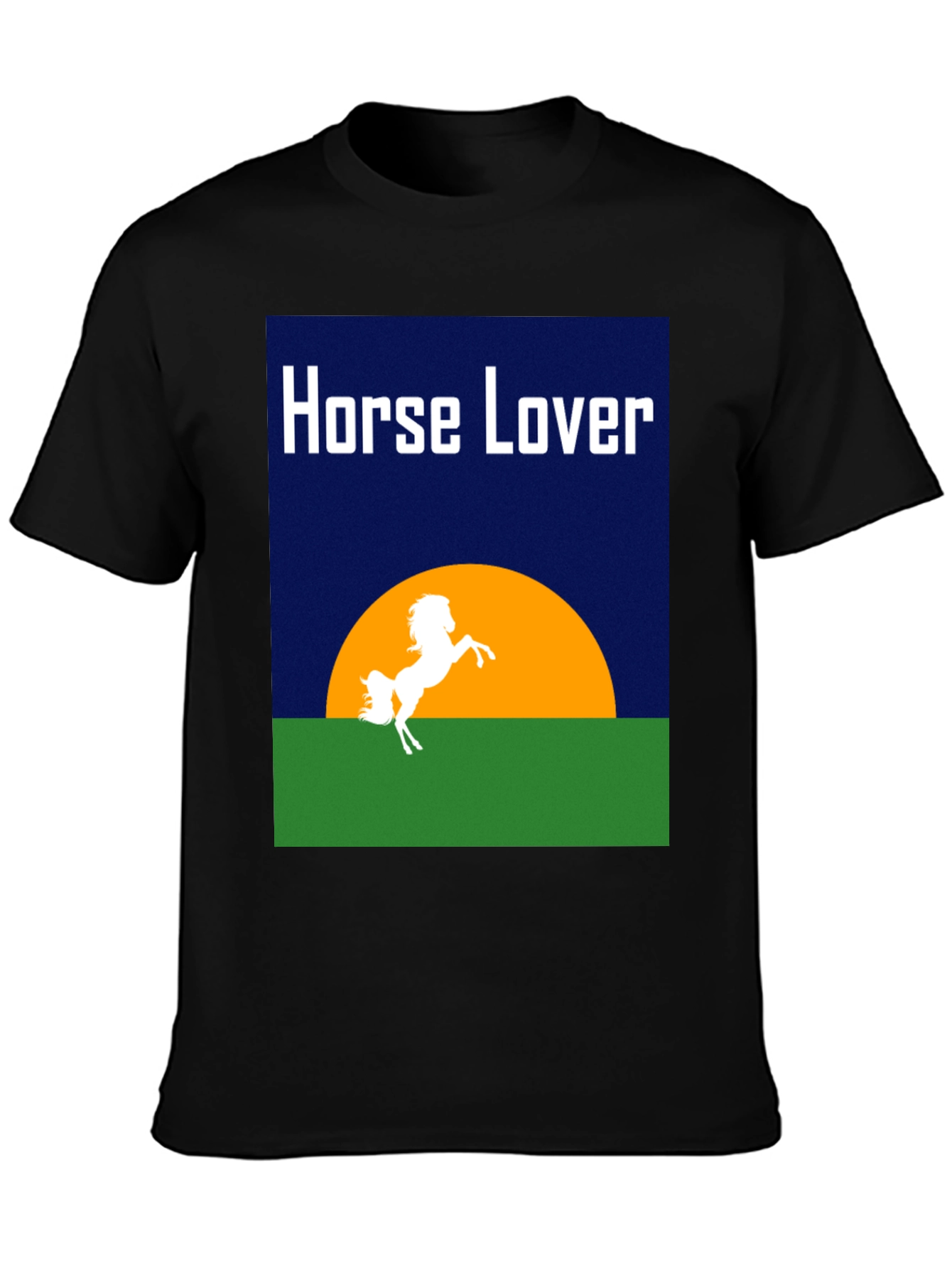 Black Horse Lover Graphic T-Shirt - Equestrian Design view 3