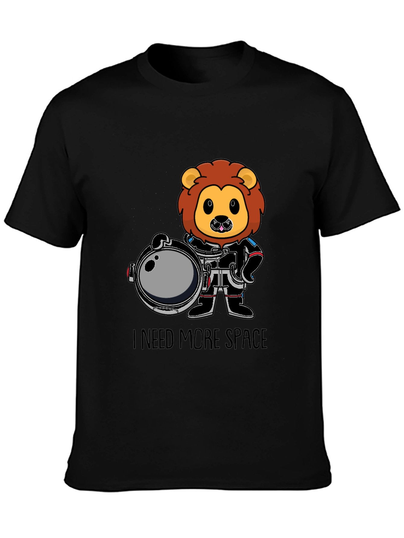 Black Lion Astronaut T-Shirt - I Need More Space view 3
