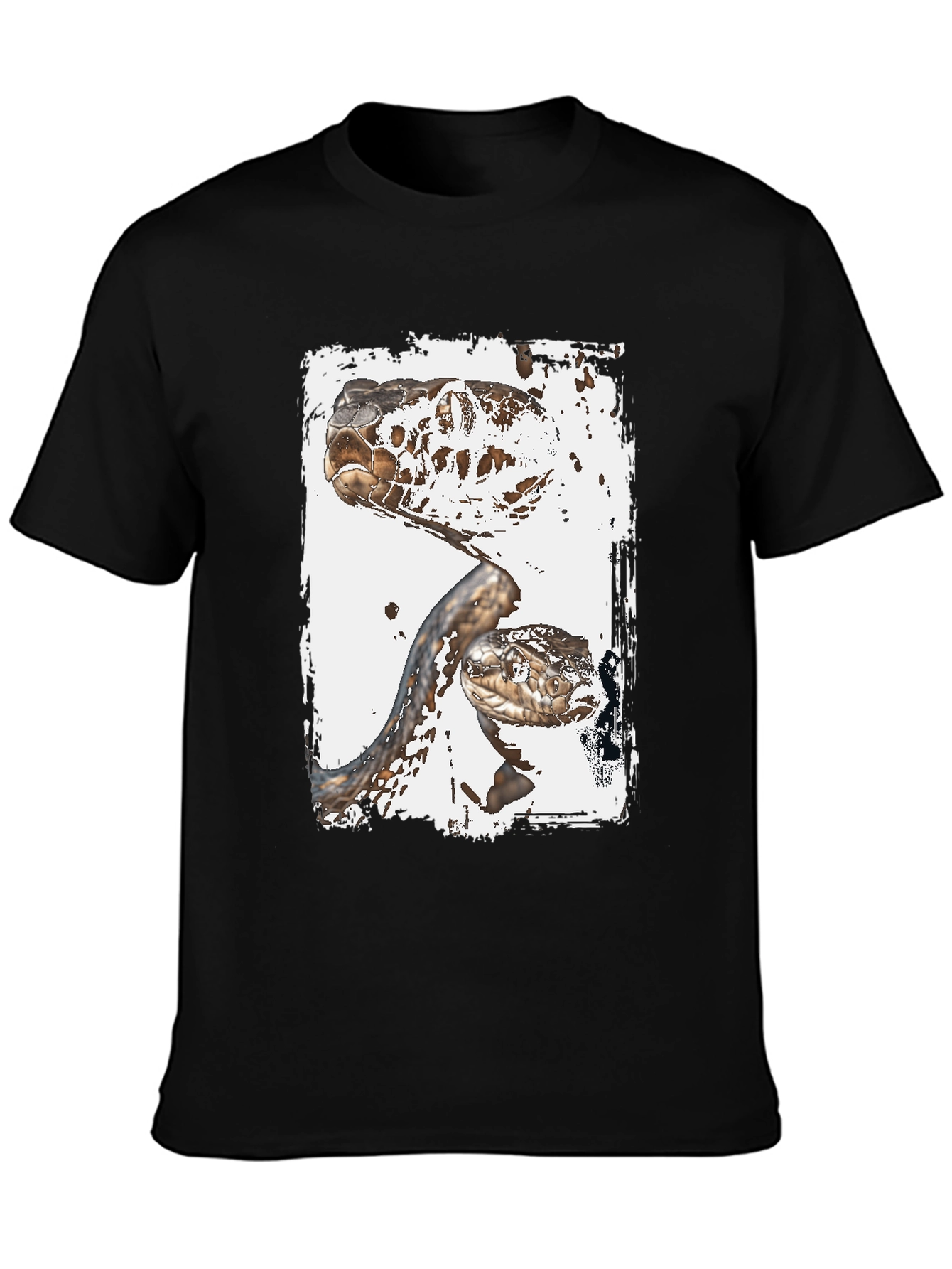 Black Snake T-Shirt: Reptile Art Graphic Tee view 3