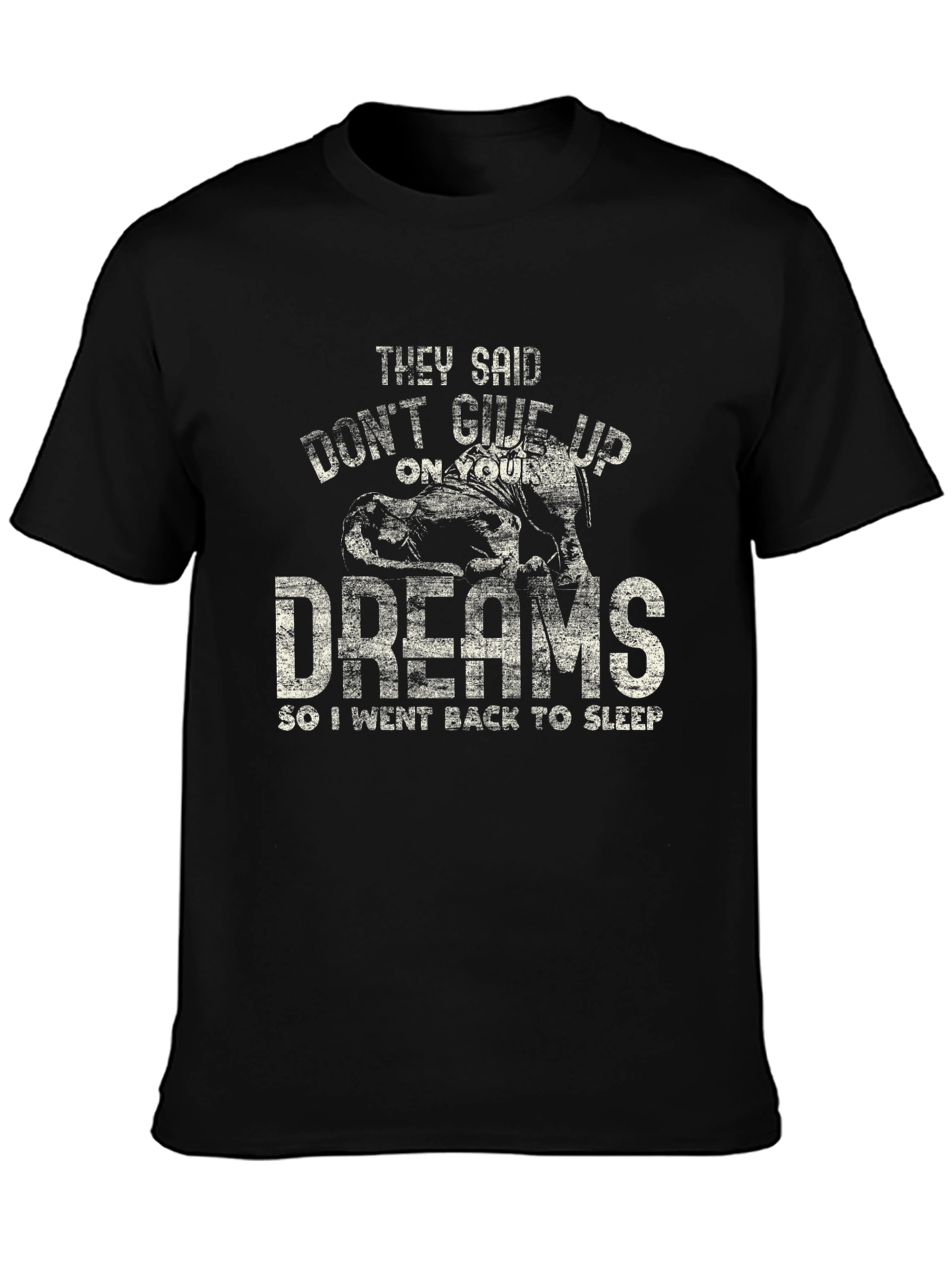 Black Funny Dreams Sleep T-Shirt view 3