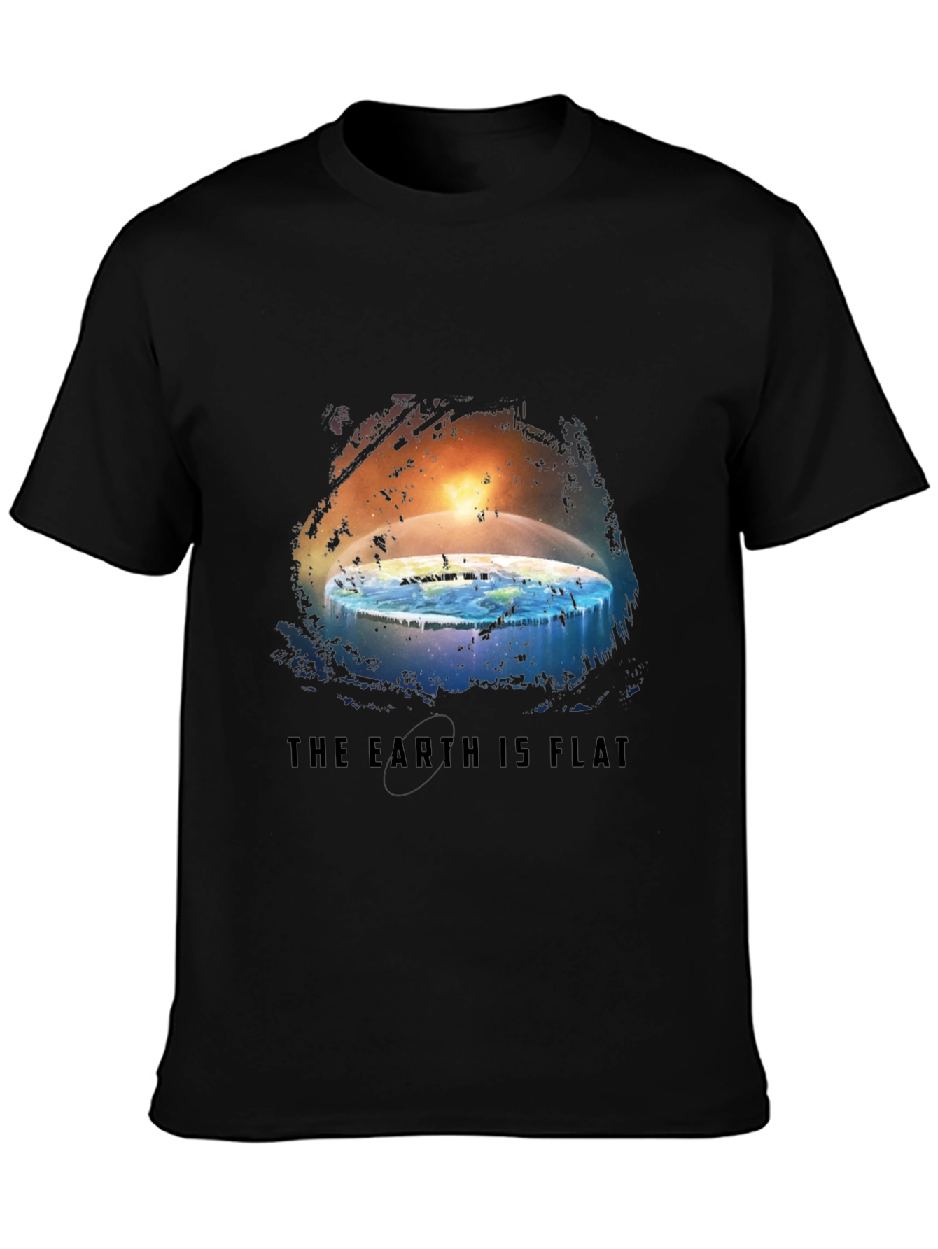 Black Flat Earth Graphic Tee view 3