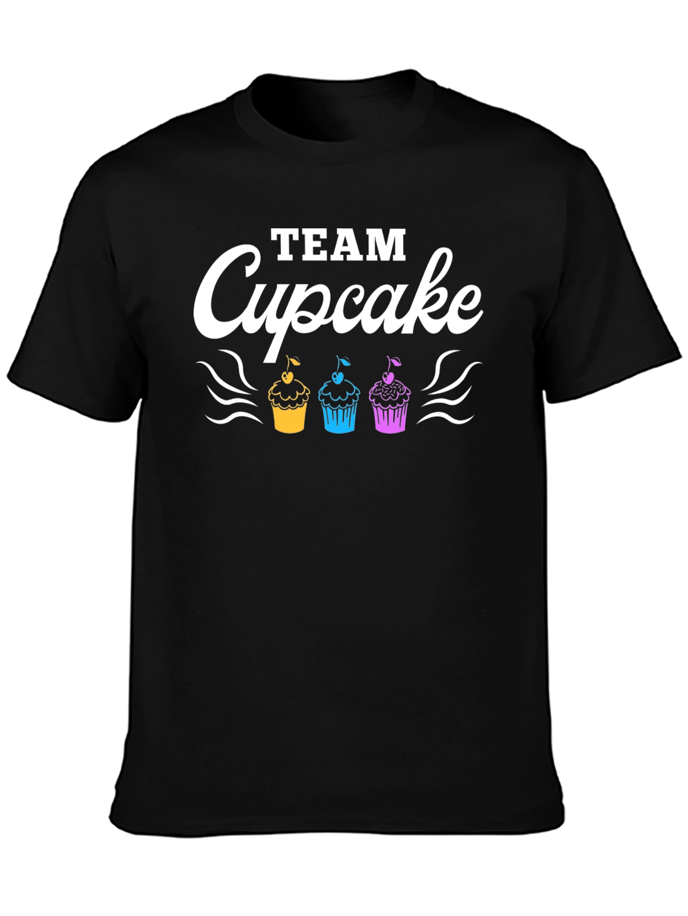 Black Team Cupcake T-Shirt - Fun Graphic Tee view 3