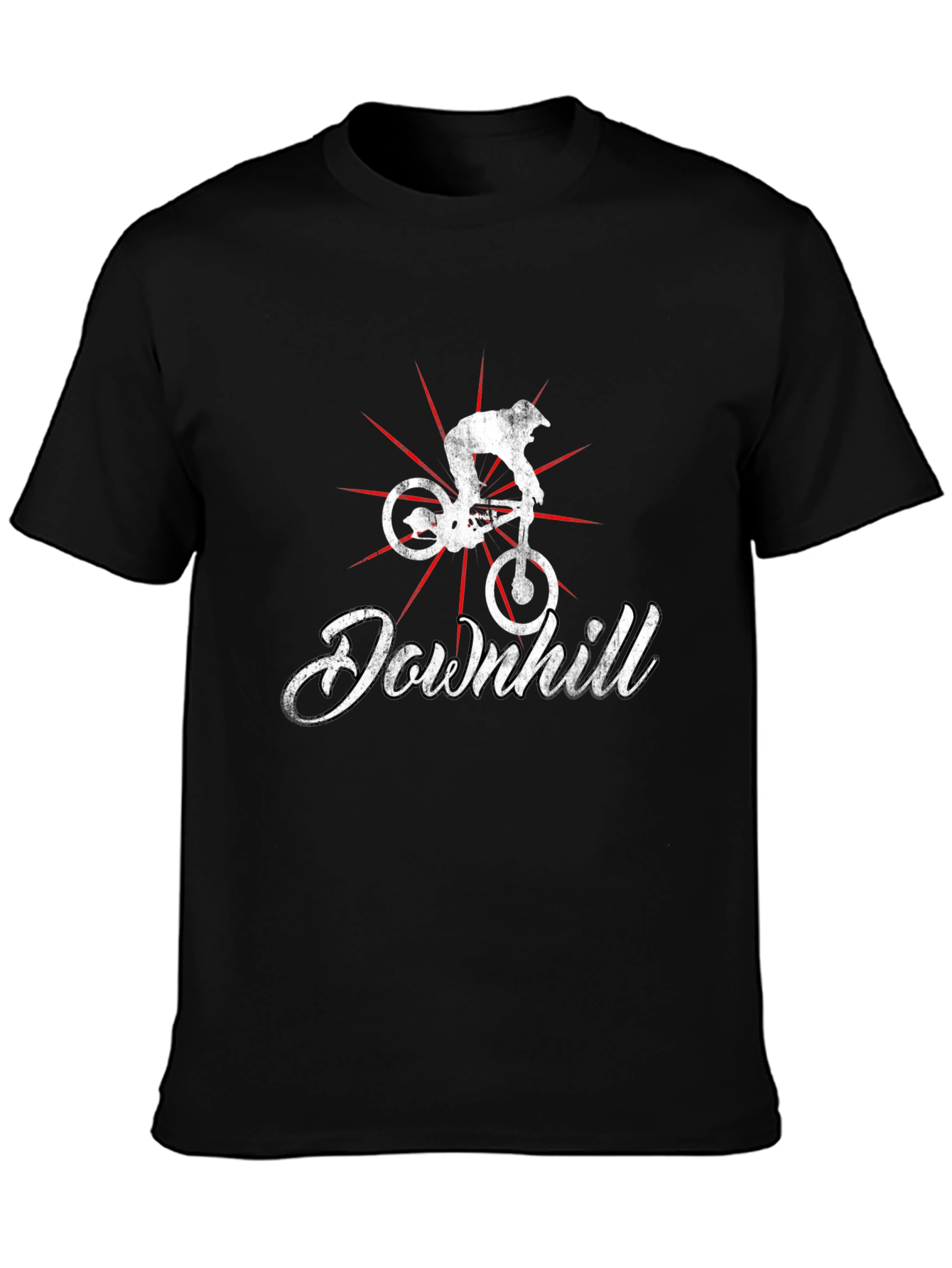 Black Downhill Biker T-Shirt - Black Graphic Tee view 3