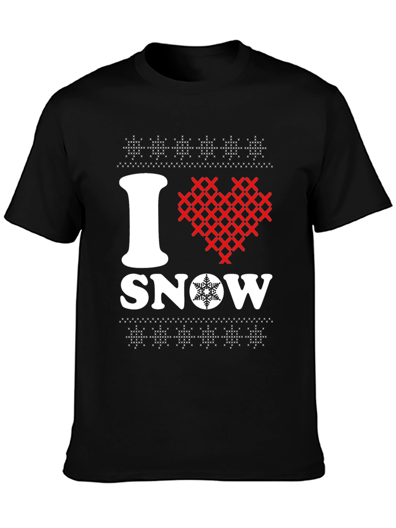 Black I Love Snow T-Shirt view 3
