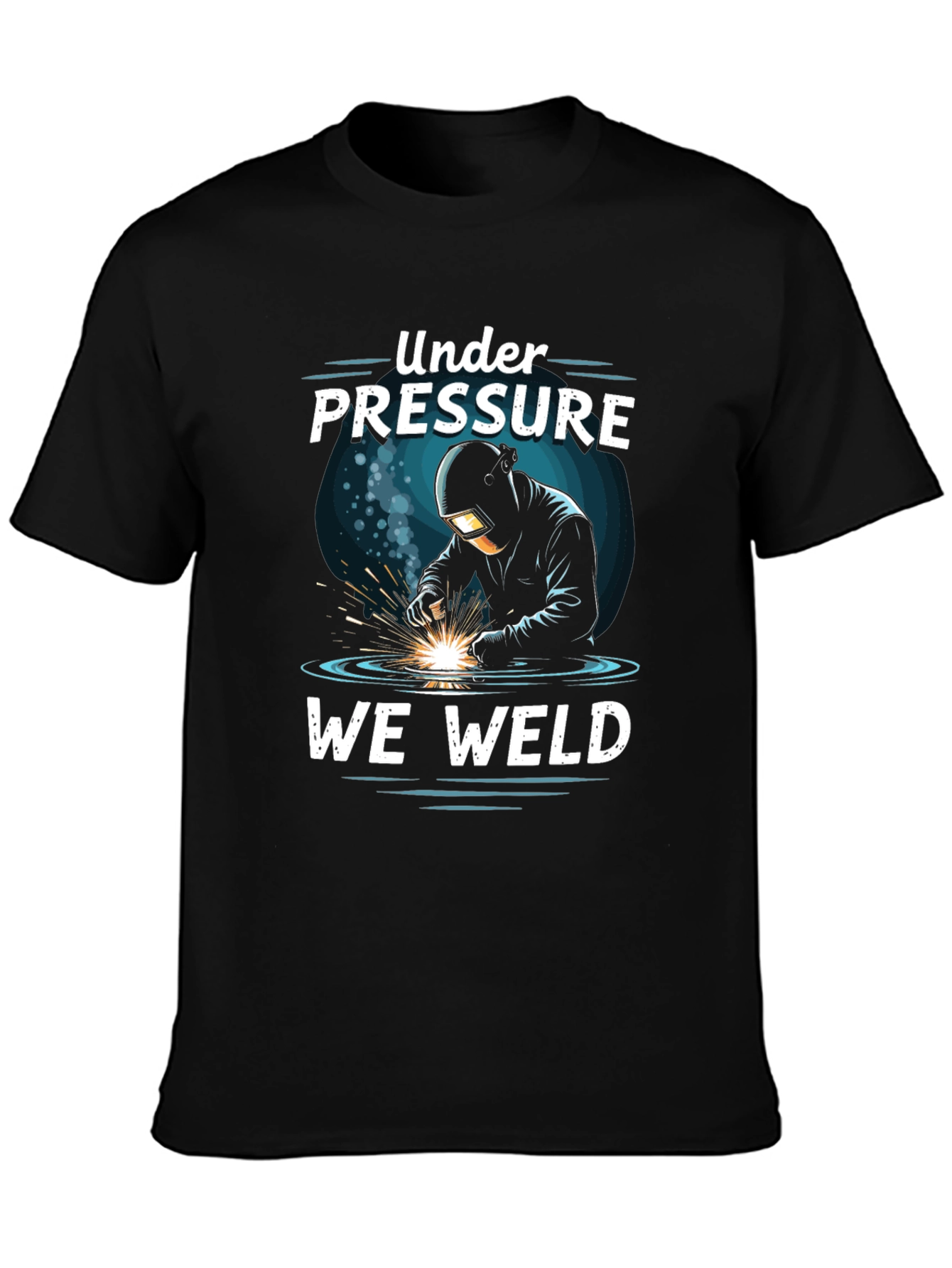 Black Under Pressure We Weld Graphic T-Shirt view 3