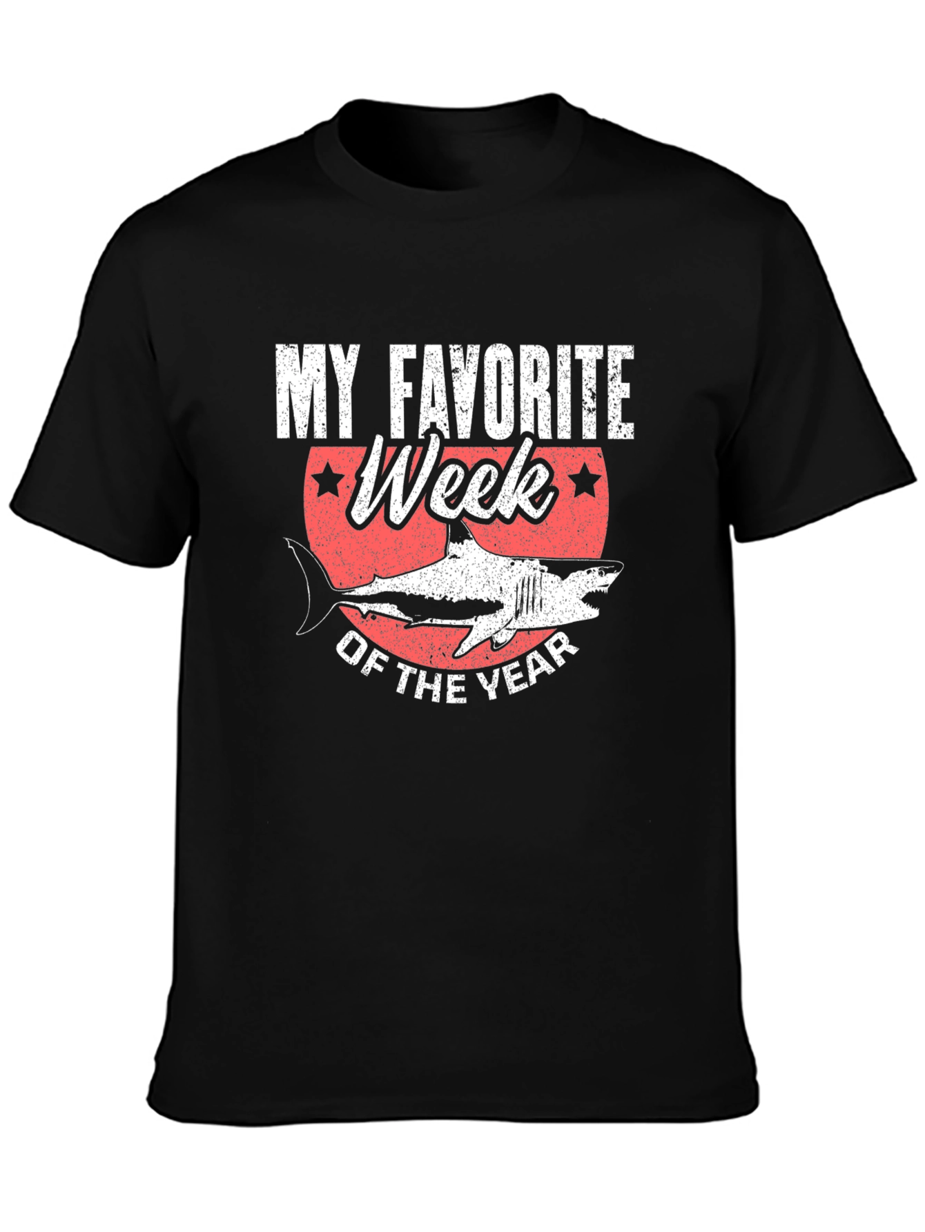 Black My Favorite Week of The Year Shark T-Shirt view 3