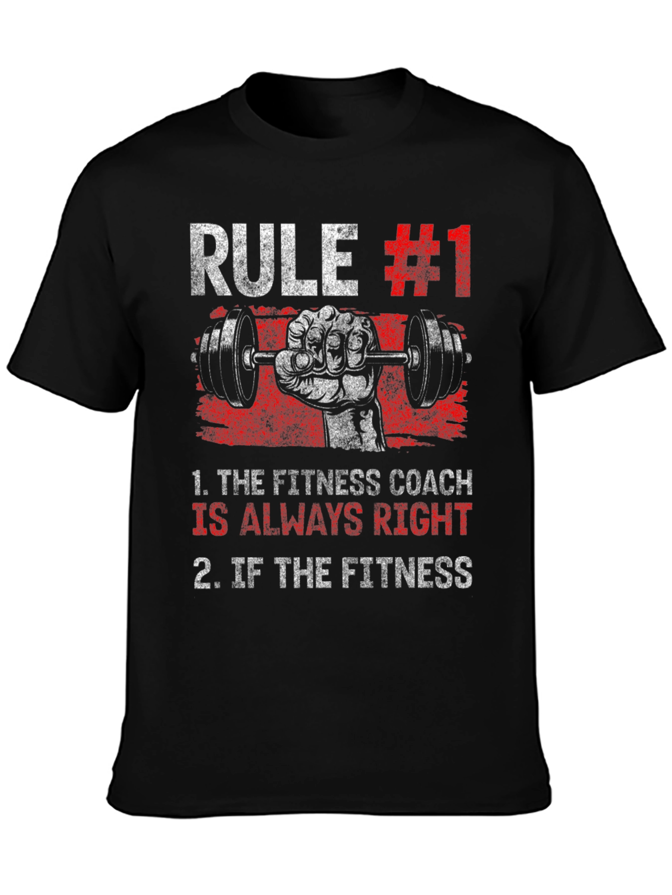Black Rule #1 Fitness Coach T-Shirt - Workout Gym Tee view 3