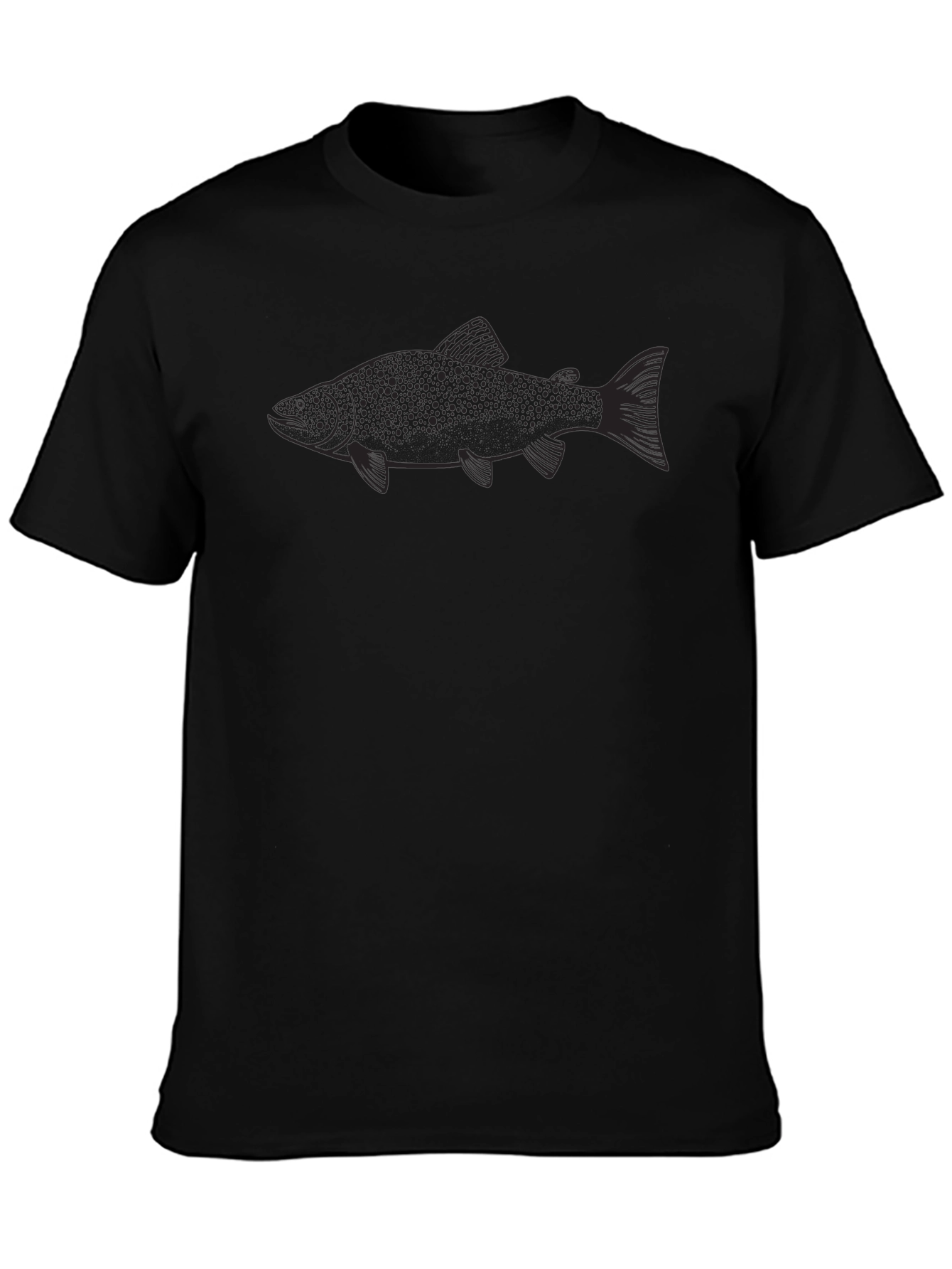 Black Men's Black Trout Graphic T-Shirt view 3