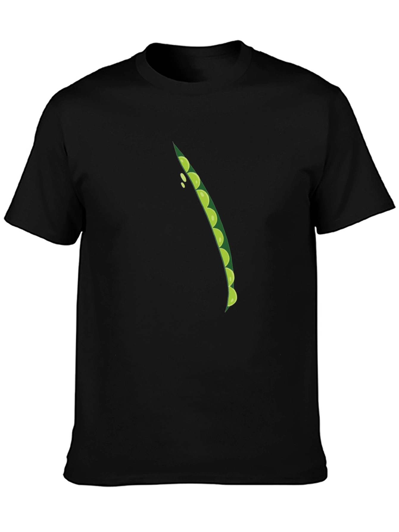 Black Pea Pod Graphic Tee - Casual Crew Neck T-Shirt view 3