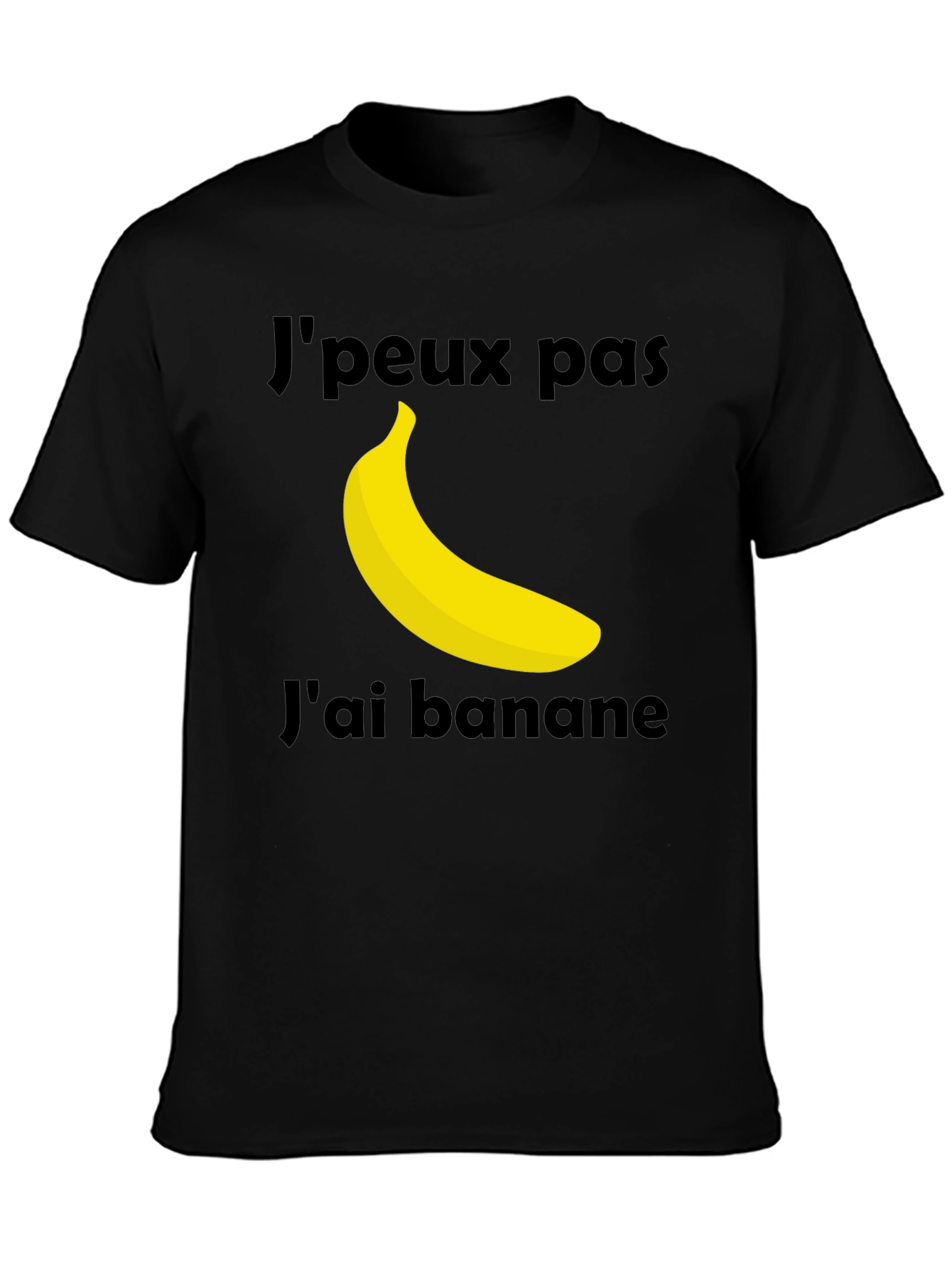 Black J'peux Pas J'ai Banane T-Shirt - Funny French Banana Tee view 3
