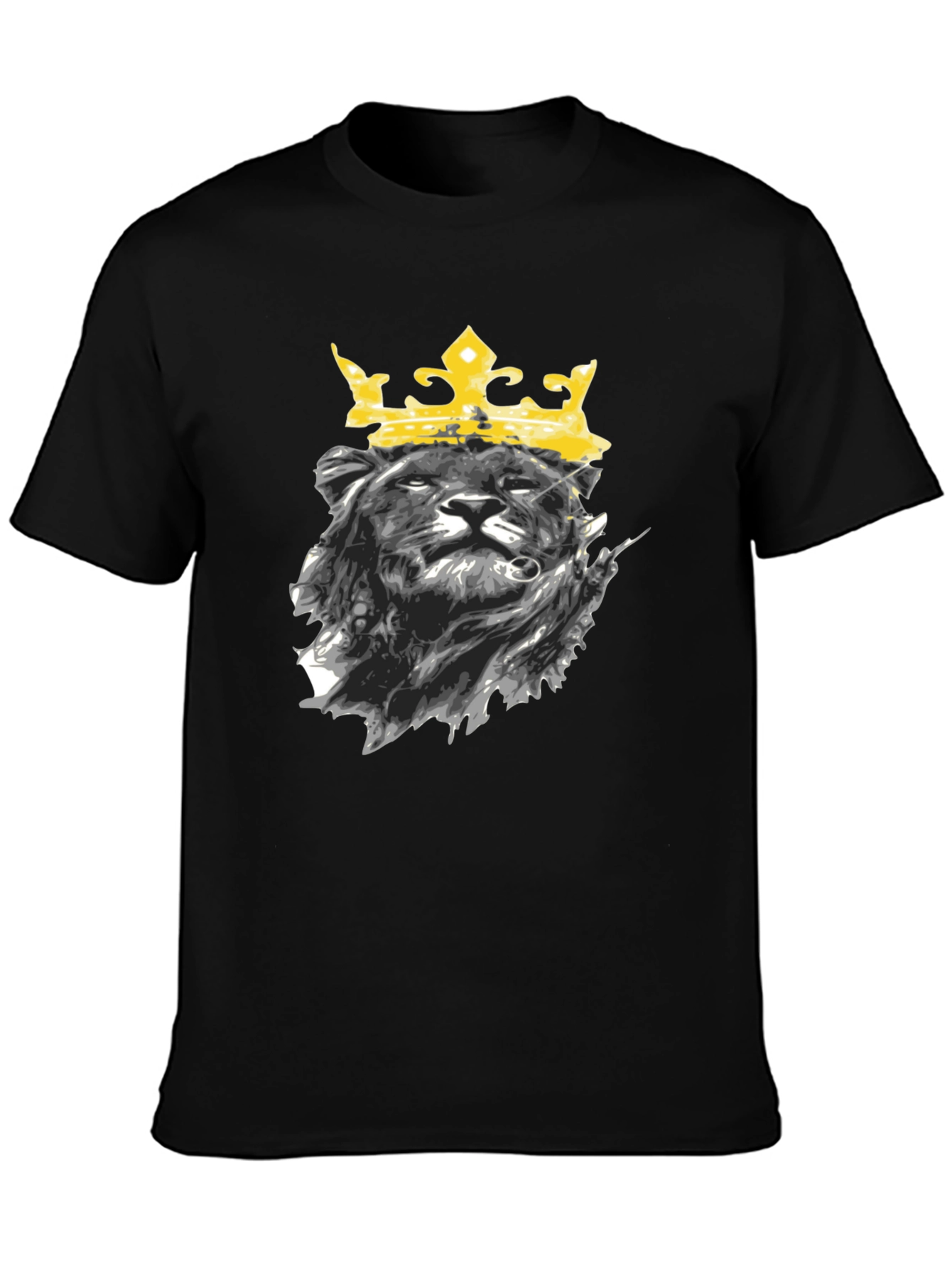 Black Lion King Graphic Tee - Black Cotton T-Shirt view 3