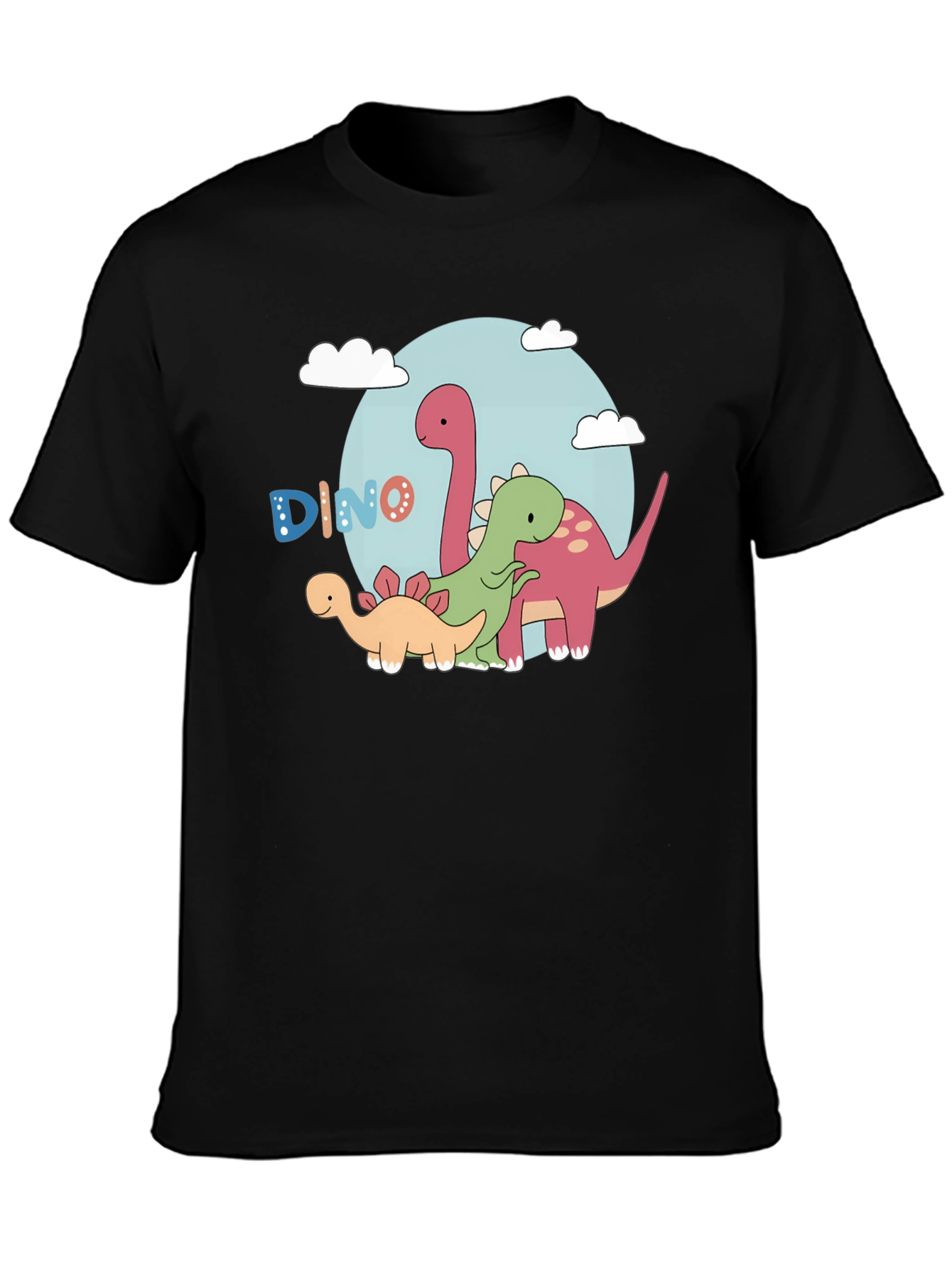 Black Dino T-Shirt - Cartoon Dinosaur Graphic Tee view 3