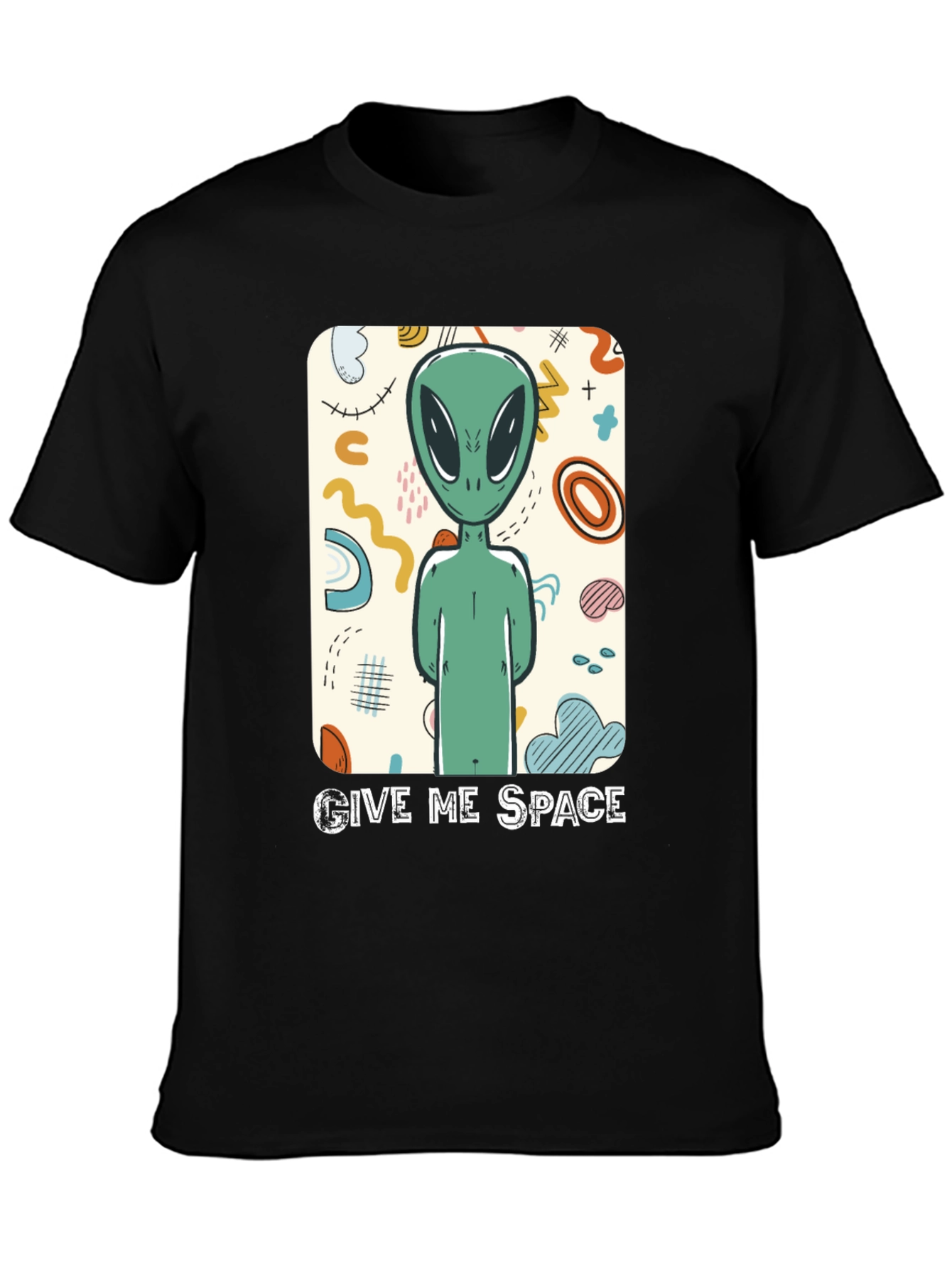 Black Give Me Space Alien Graphic Tee view 3