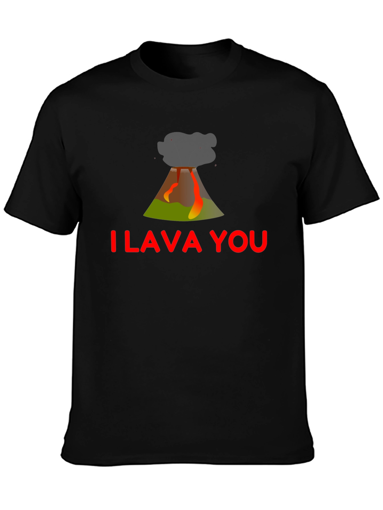 Black I Lava You Graphic Tee - Trendy Black T-Shirt view 3
