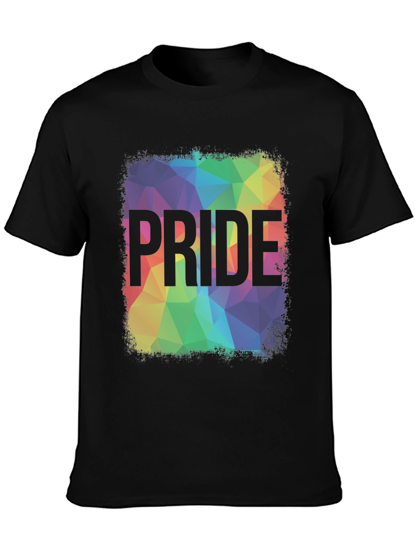Black Pride Rainbow Graphic Tee - Men's Black T-Shirt view 3