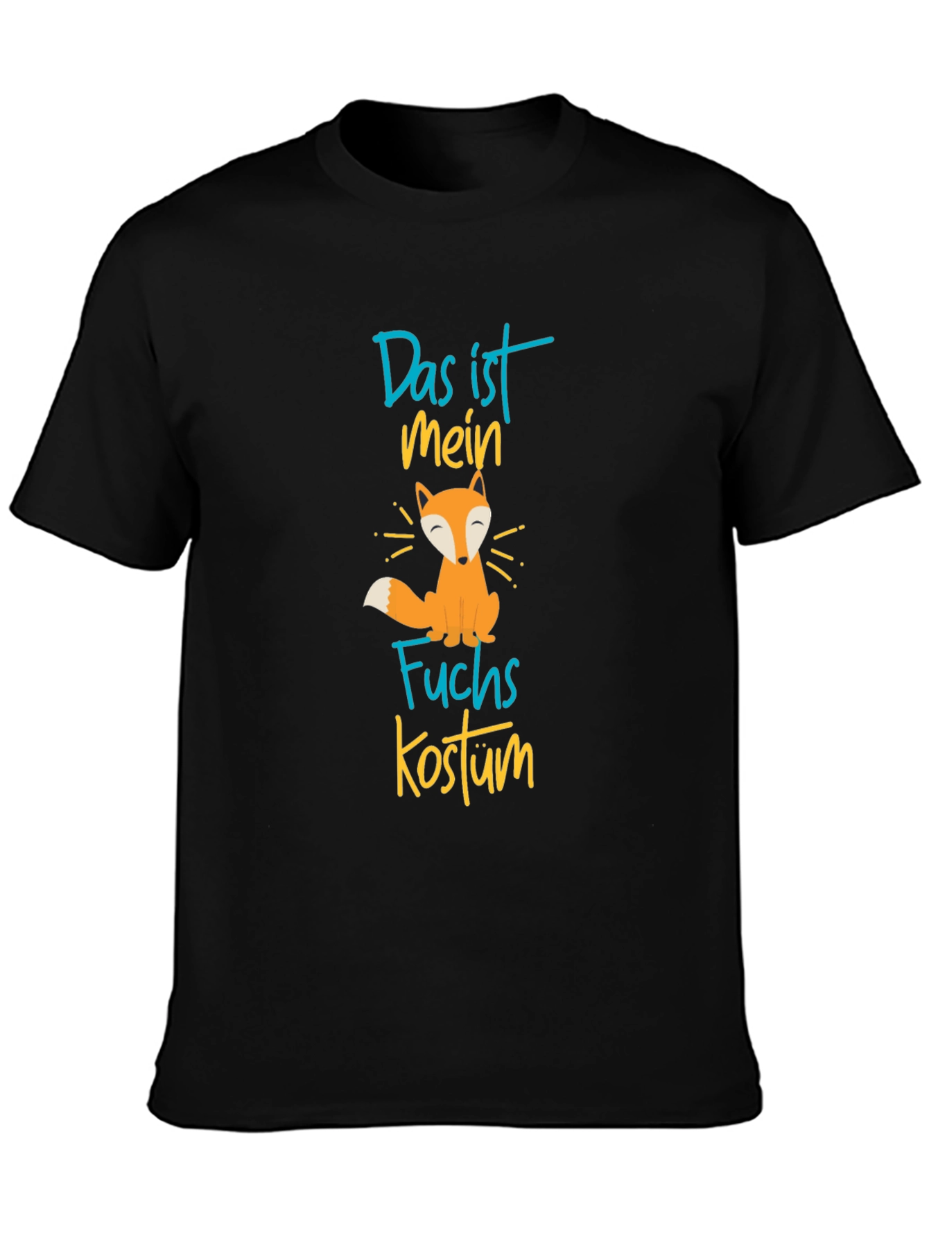 Black Cute Fox Costume T-Shirt view 3